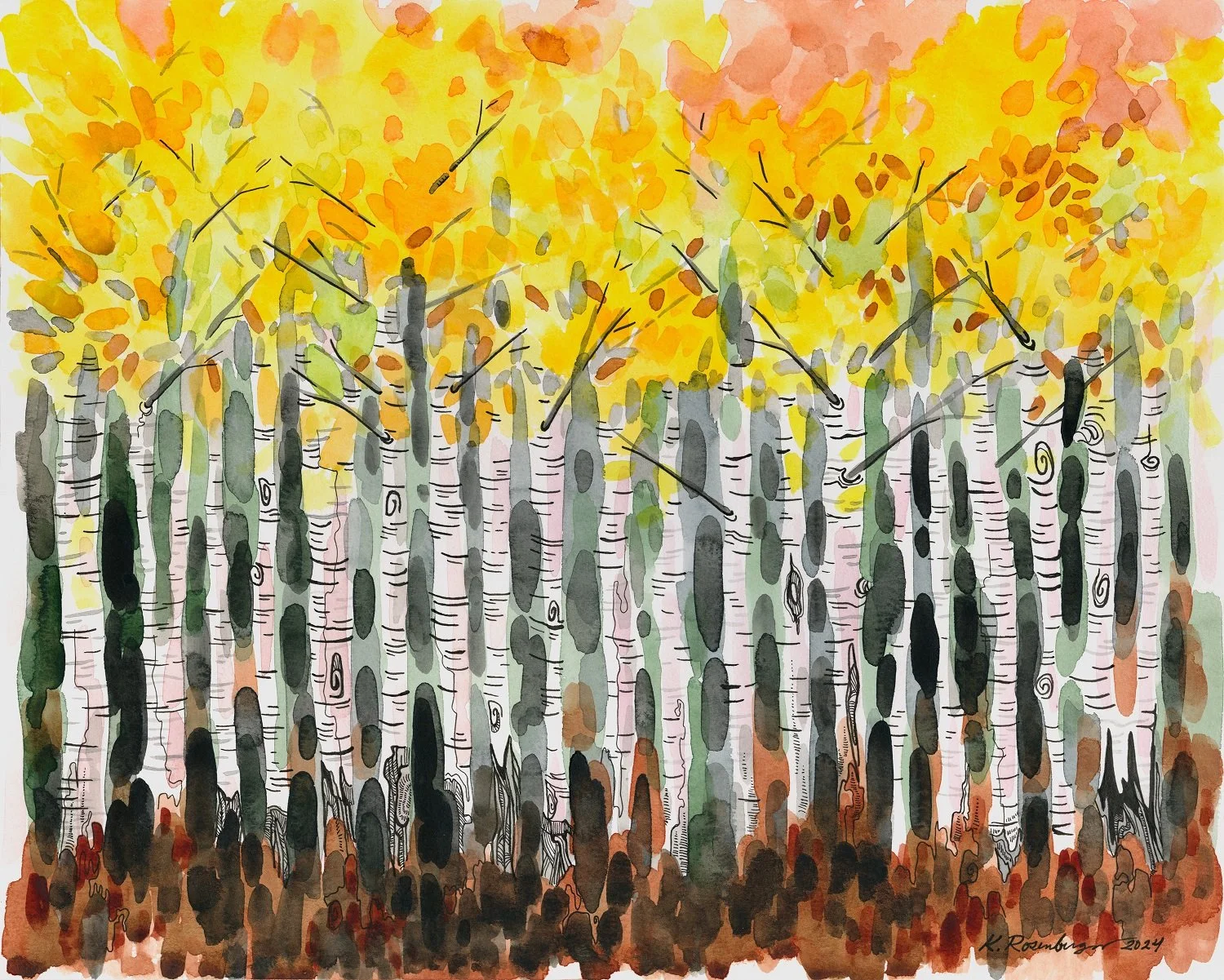 Twilight Birches