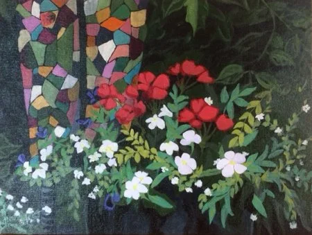 Painted outdoors in my yard during the Garden Tour, finished in the studio