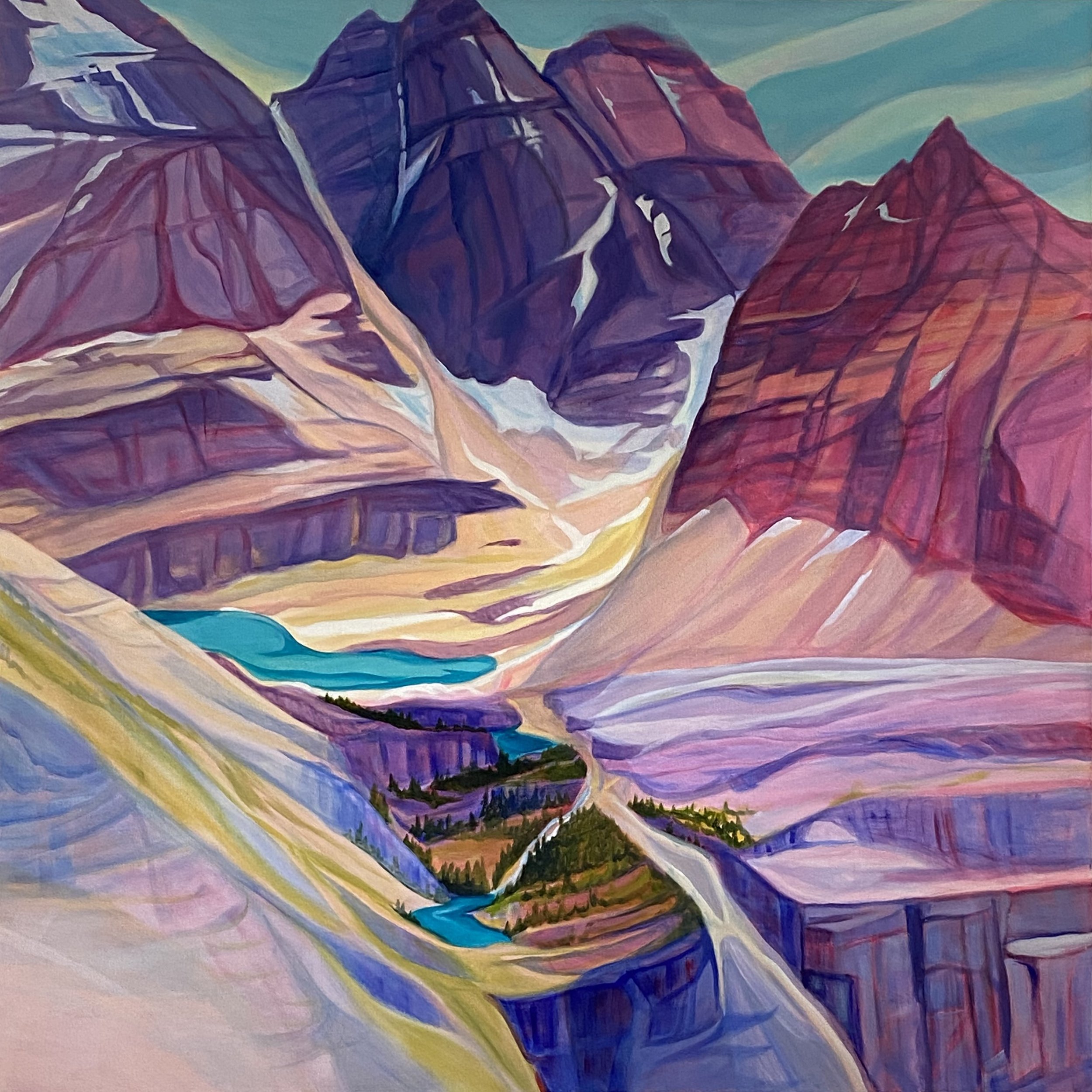 'Giants of the Great Divide' - 48"x48", acrylic $2600 framed