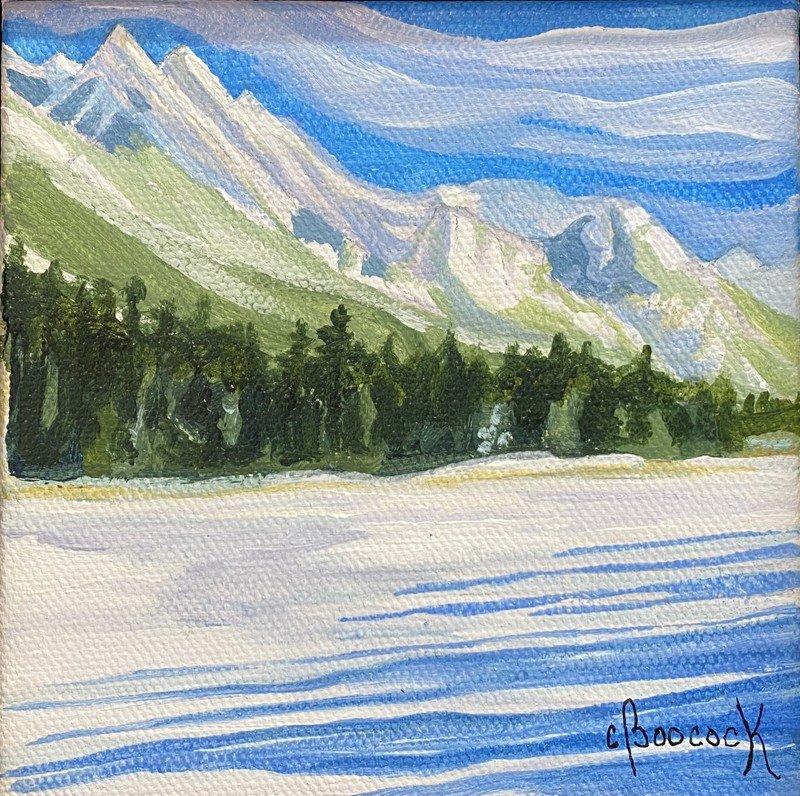 'Rabbit Ears' - 5x5, acrylic $110 framed