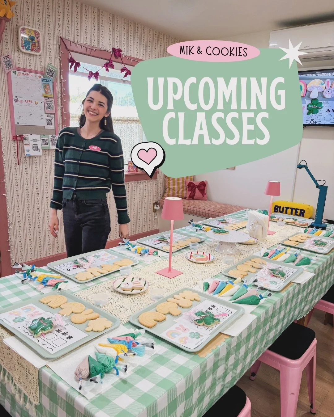 Cookie class updates 📣

We are welcoming Spring with this next round of classes!

🐰 March: Springtime in the Meadow (very limited seats left)
🦋 April/May: Garden Party (Beginner + Kid friendly)
🧁 April/May: Icing Class (Beginner friendly)

The co