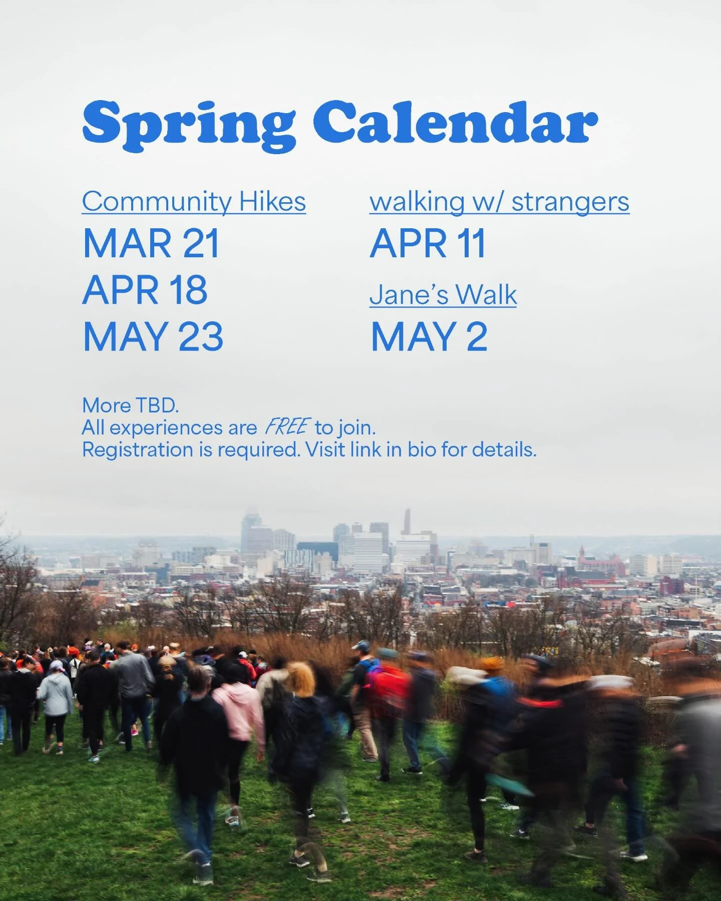 Join is as we explore the urban environment.
Spring calendar posted at link in bio. See you soon.