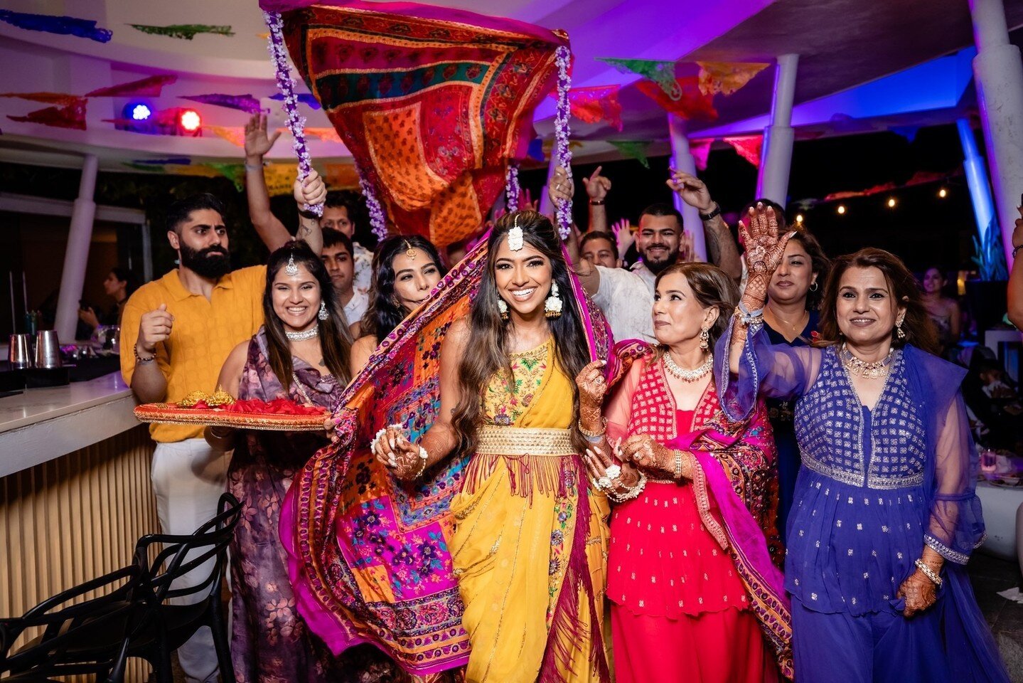 Radiating that happiness #PartnersinParadise⁠
🇲🇽 @shaadidestinations⁠ ⁠
👨🏻&zwj;🎨 @idocelebrations⁠
📸 @gdaviesfoto☝🏼⁠
🎥 @ruiz.films⁠
🎪 @zunigadecocancun⁠
💐 @pistilo_florals_rentals⁠
💄 @saratamargo.makeupandhair⁠
🎧 @m1sounds⁠
🎧 @anisali01⁠