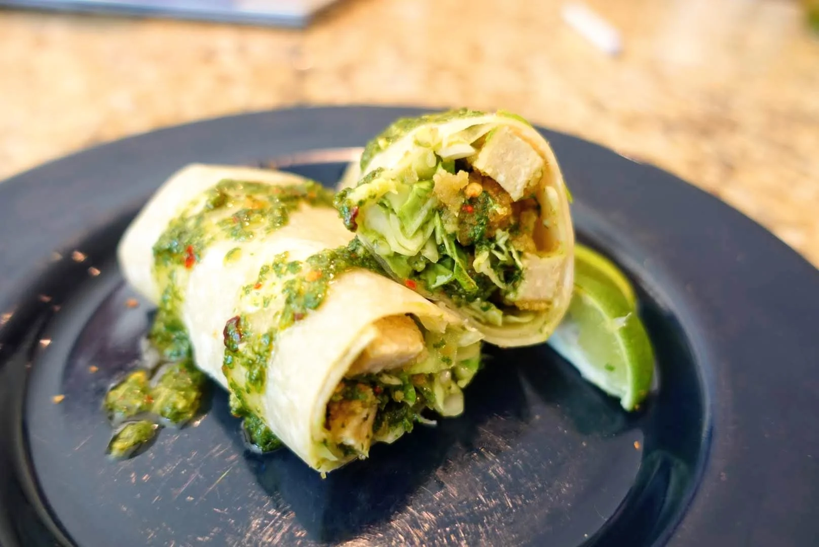 30 Minute Recipes: Chimichurri Avocado Chicken Wrap (Vegan Option)