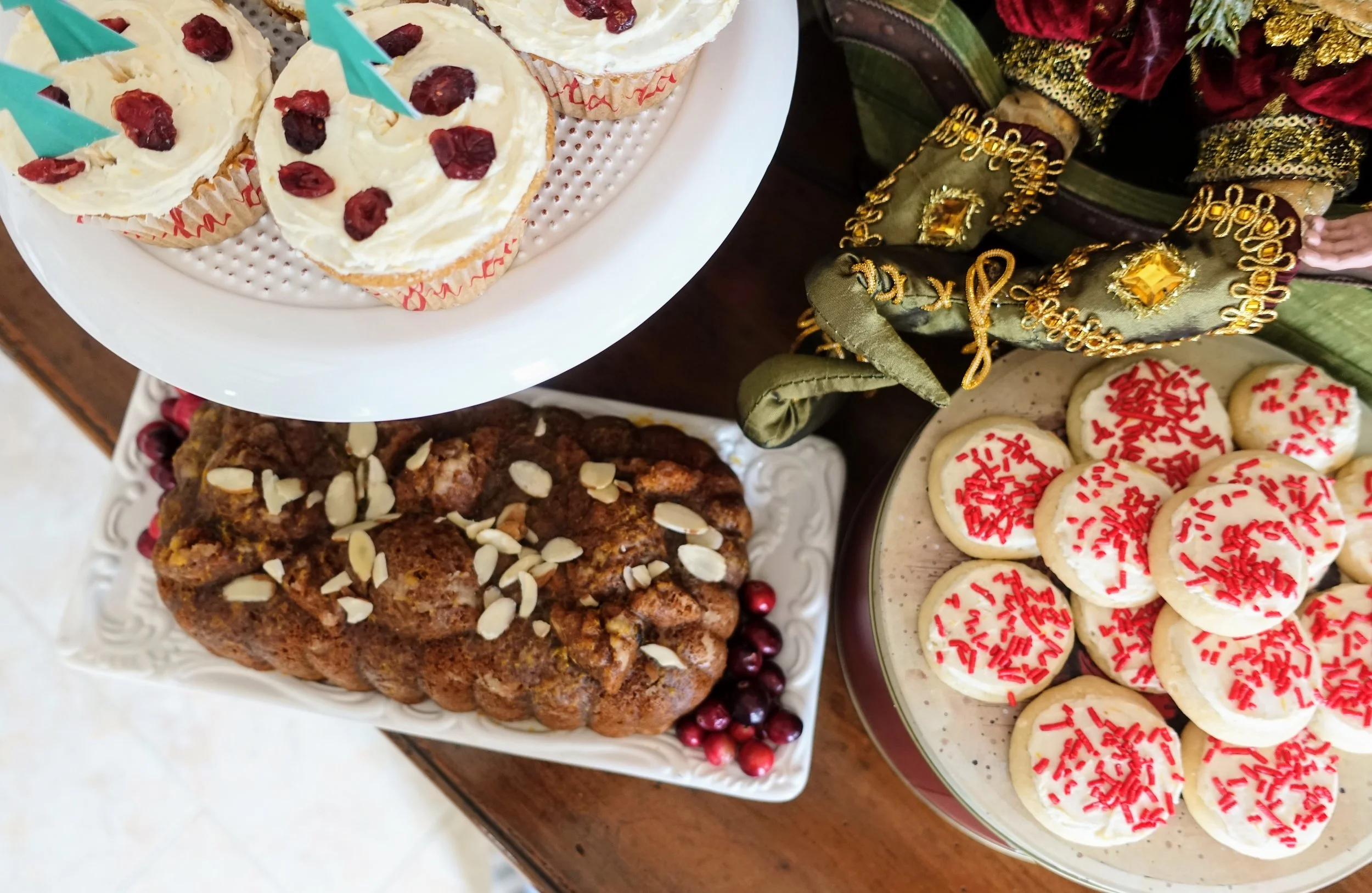 Holiday Sweets: Cranberry Orange Loaf, Almond Lofthouse-Style Cookies, and Christmas-Spice Cupcakes