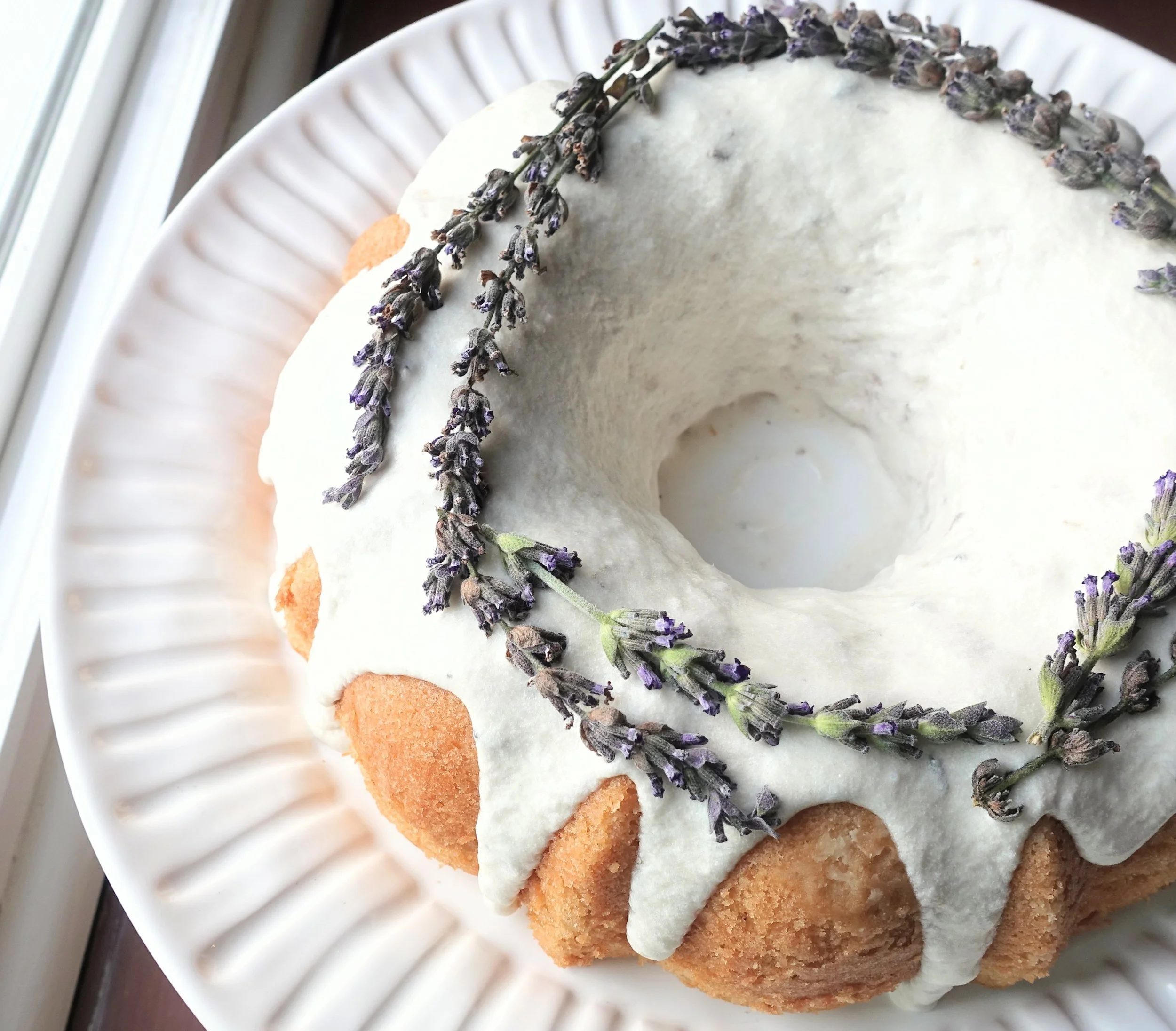 Lemon Bundt Cake with Lavender Cream 