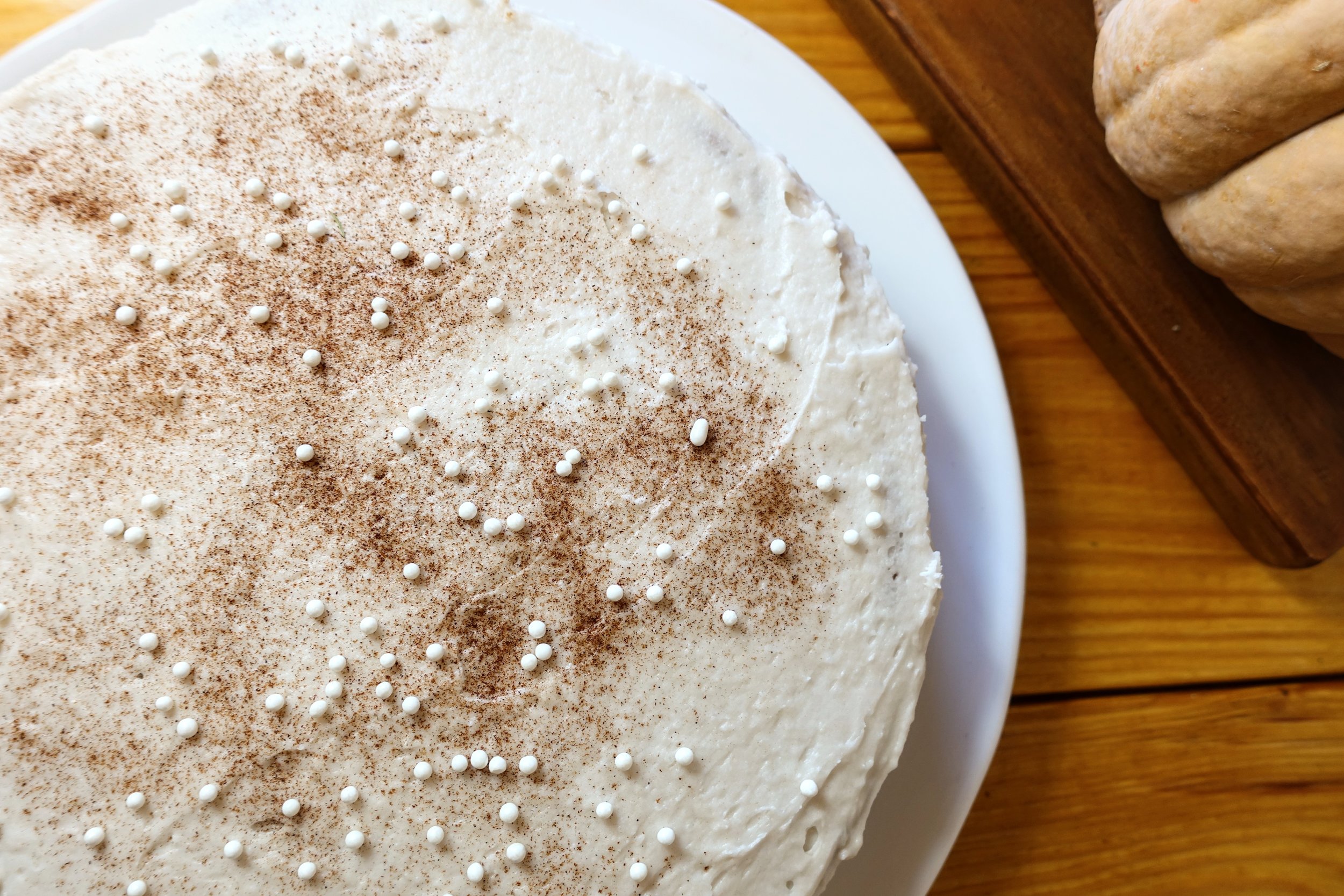 Maple Spiced Cake with Pumpkin Filling (Vegan)