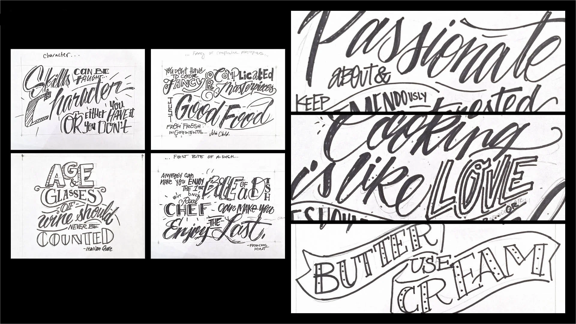 chalk lettering sketches