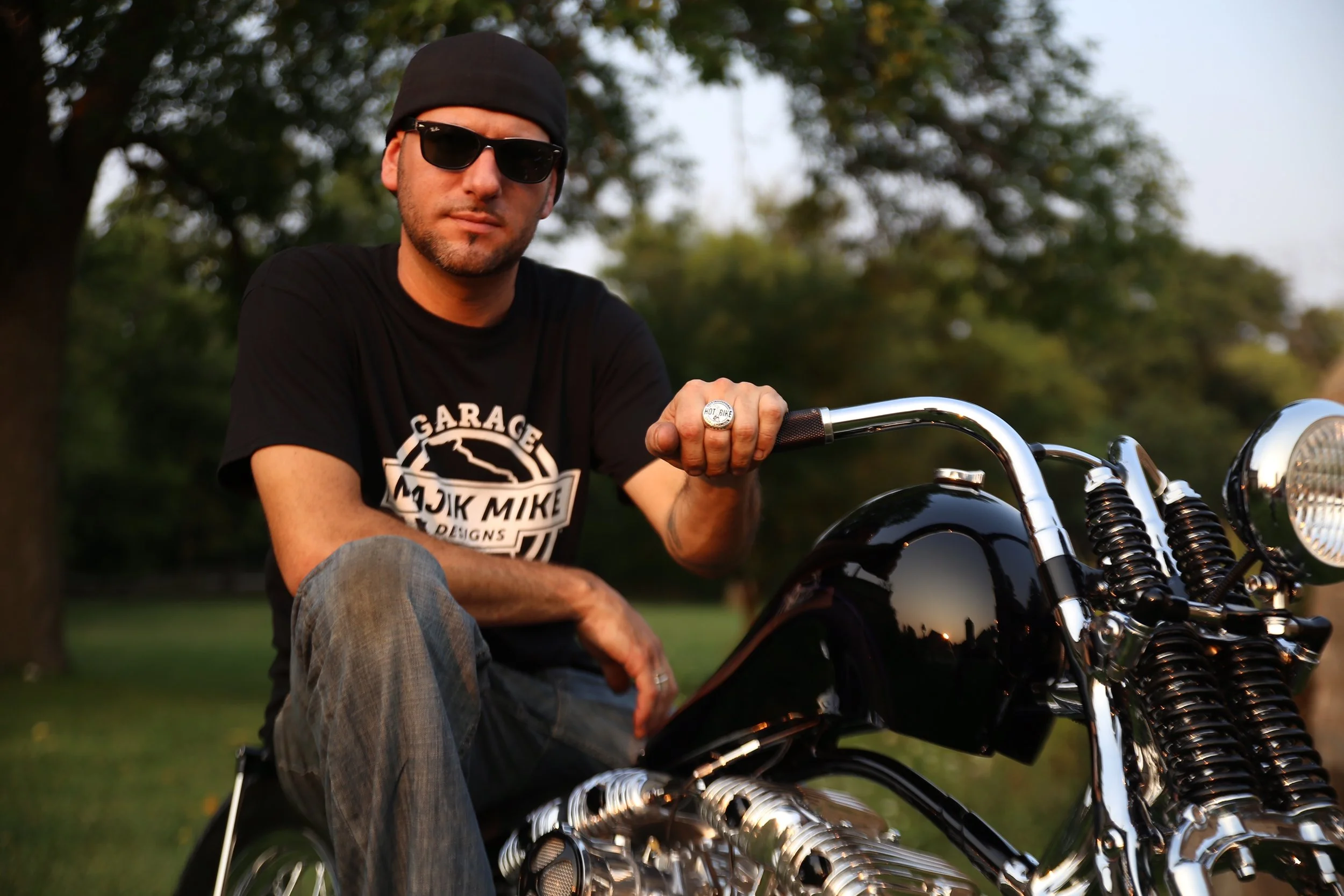 MIKE RABIDEAU, MAJIK MIKE DESIGNS Mike Rabideau has been making “garage built” customs for the past 10 years, even after moving to Las Vegas from his hometown in Racine WI. His builds continue to receive recognition since winning the very first Hot Bike Tour in 2014, with his infamous Trike. With invites to past Brooklyn Invitationals and Hand Built Shows, he brings his own combination of old and new school designs to the 2018 Mama Tried Show. 