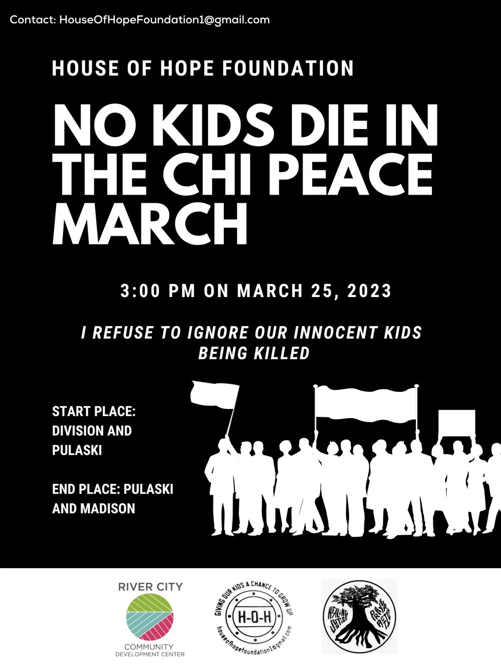 NO KIDS DIE IN CHI Peace March