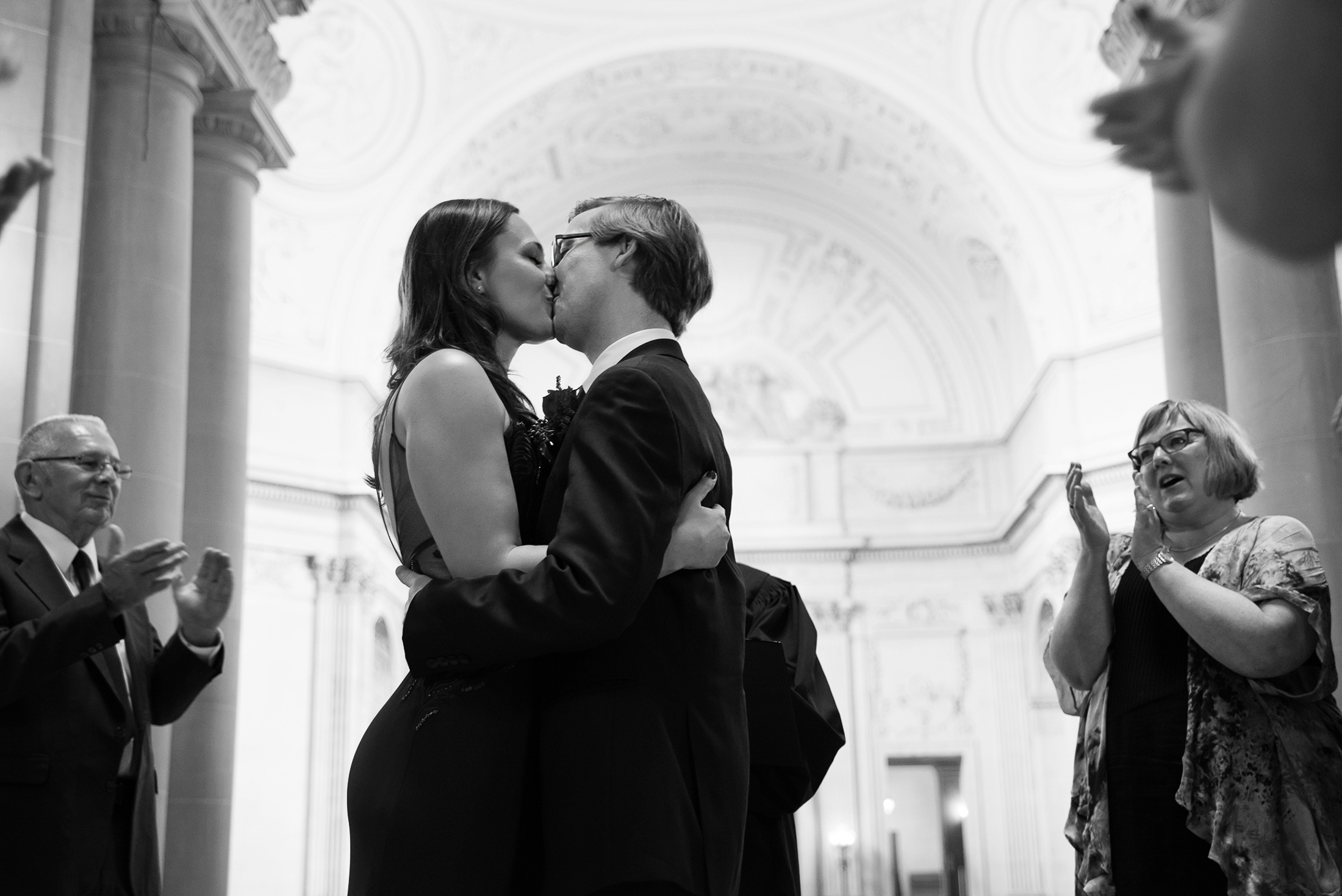 Wedding ceremony in the rotunda at San Francisco City Hall
