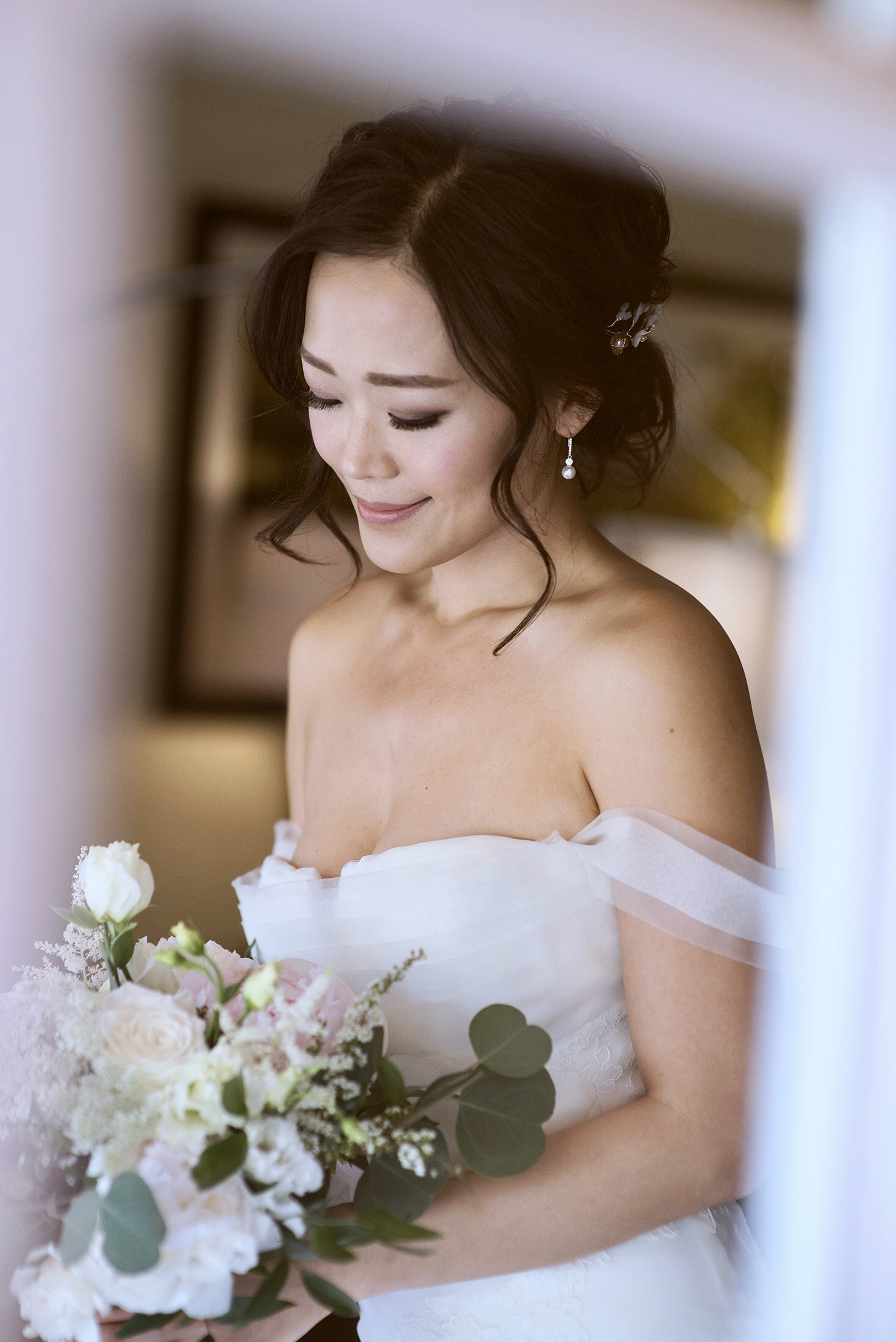 Bride in wedding dress portrait