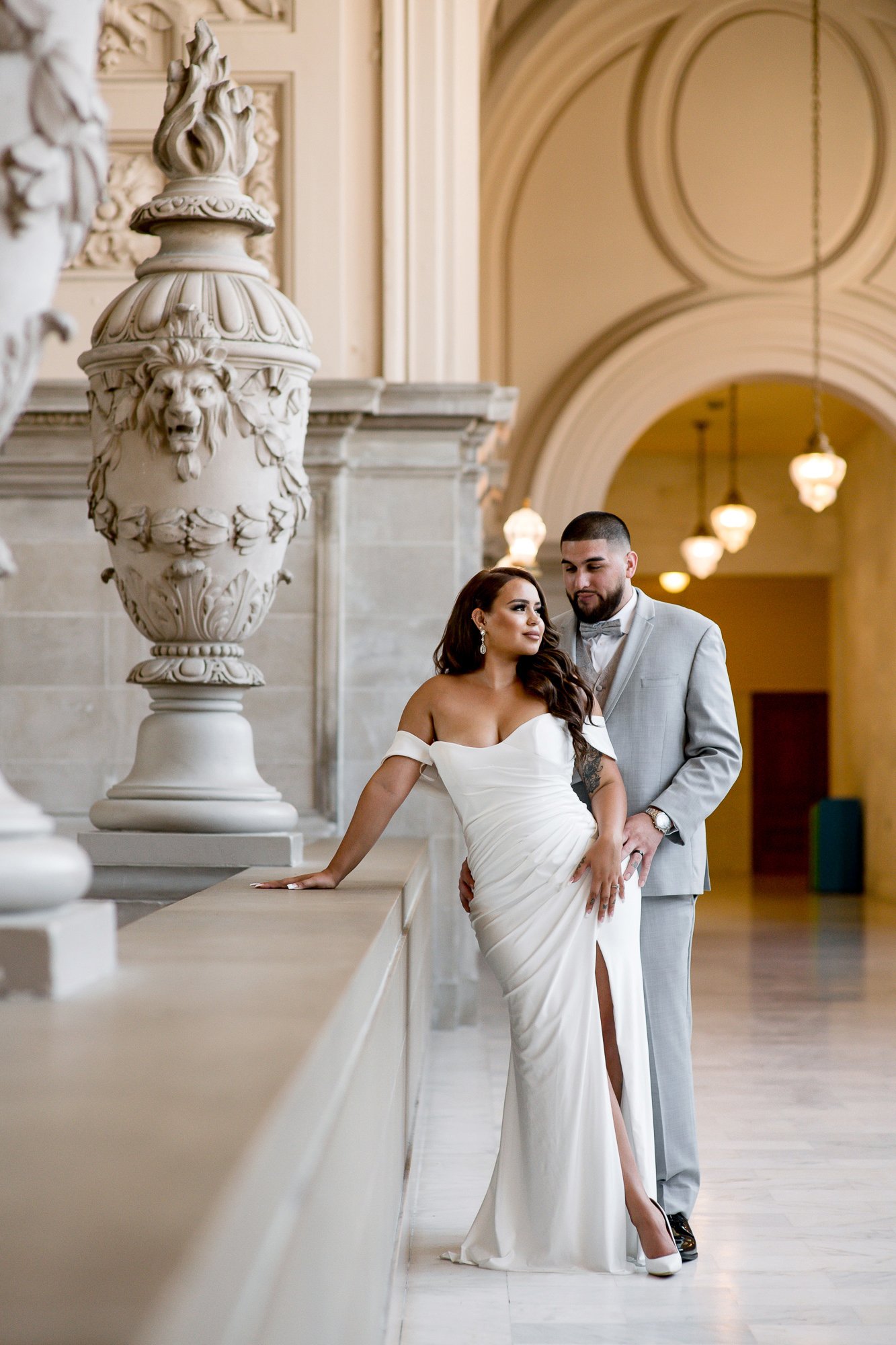  Bride and Groom at San Francisco City Hall on the 4th floor. 