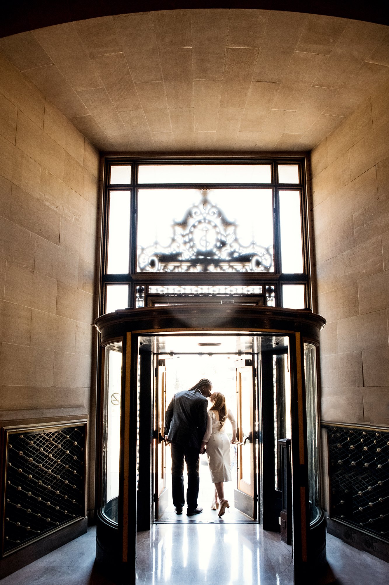  Couple leaving San Francisco City Hall after getting married 