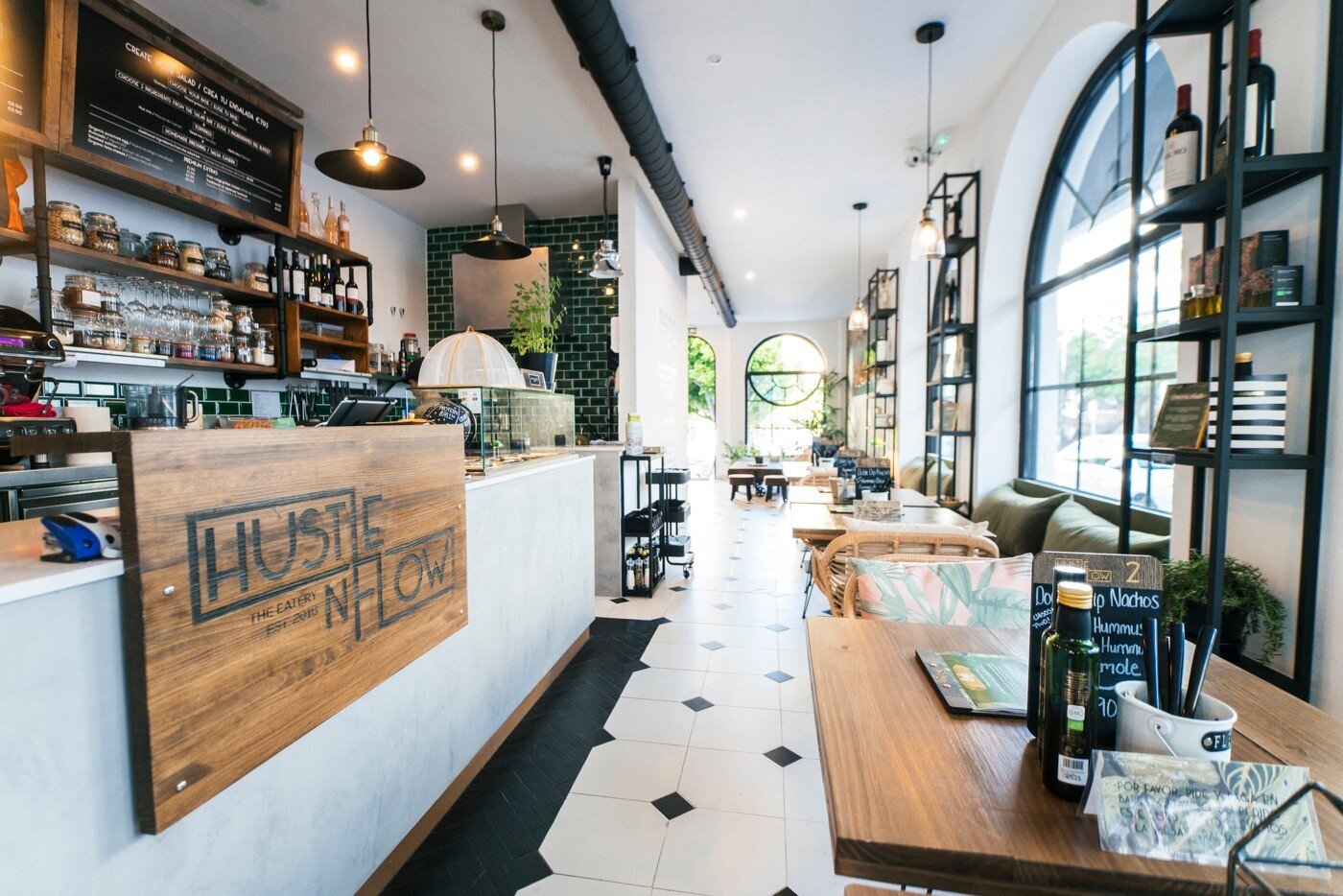 Saturday mornings like this call for brunch in the dreamiest surroundings 🍴💭 
We simply loved working on @hustlenfloweatery, creating a fresh, eclectic space that completely embodies the Hustle n&rsquo; Flow philosophy. 
Check out the delicious det