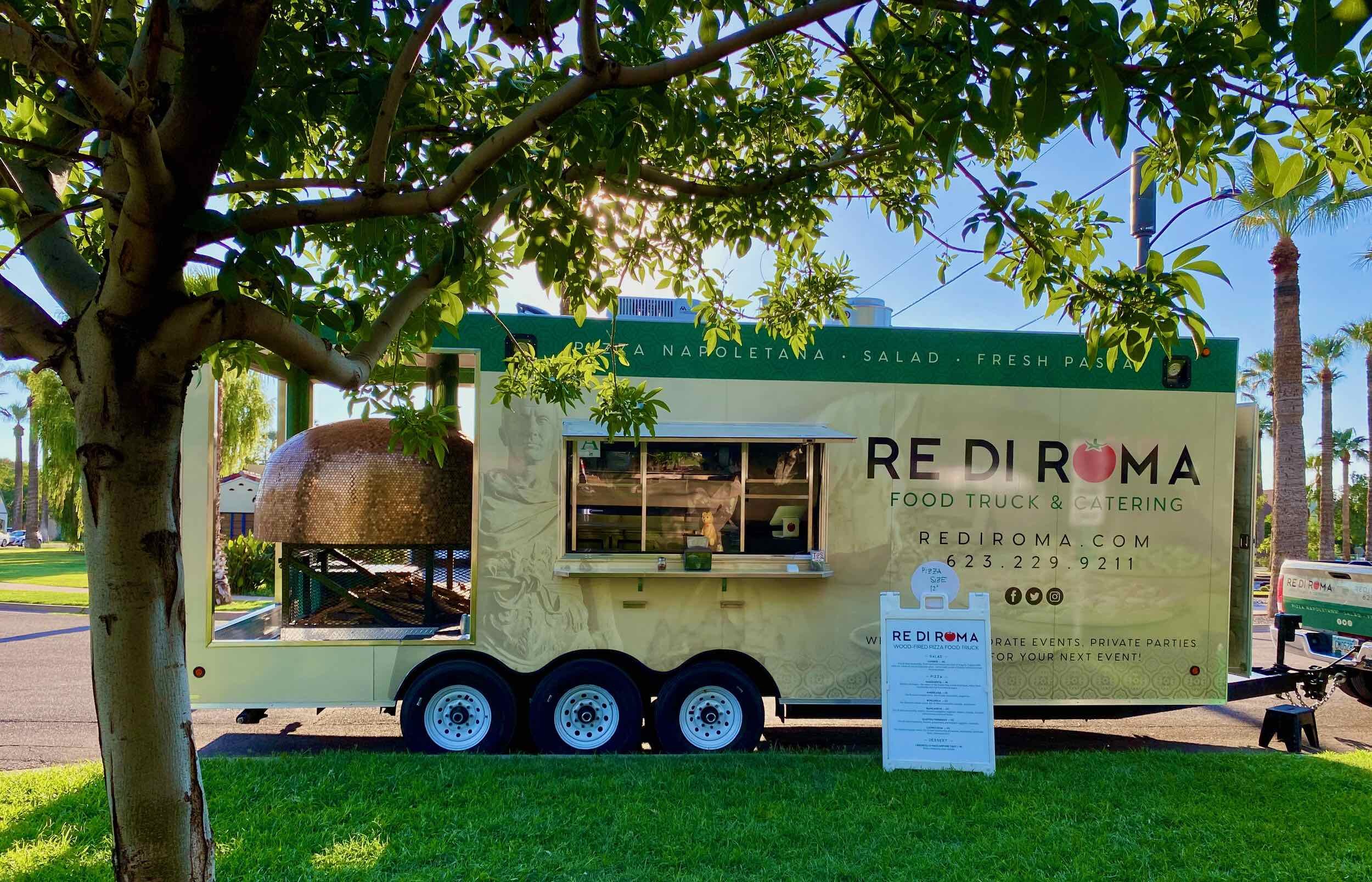 Re Di Roma wood-fired pizza and fresh pasta trailer based in Phoenix, Arizona.
