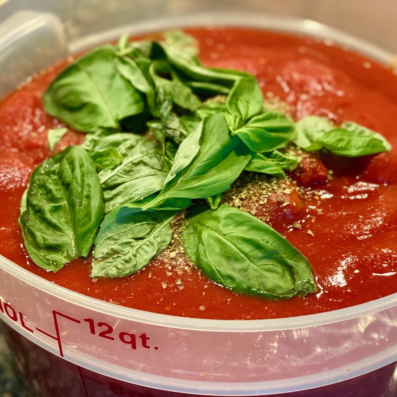 How the pizza sauce gets made at Re Di Roma!