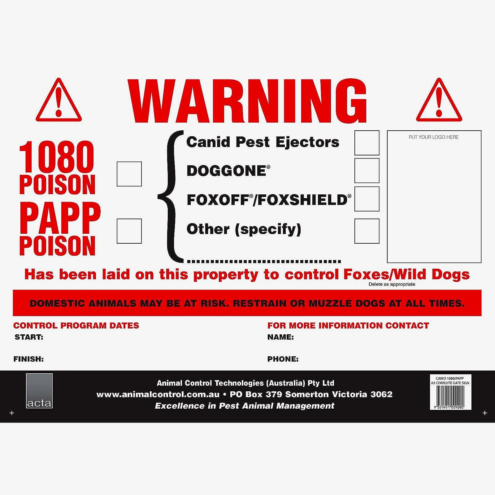 Safety when using FOXECUTE® PAPP baits