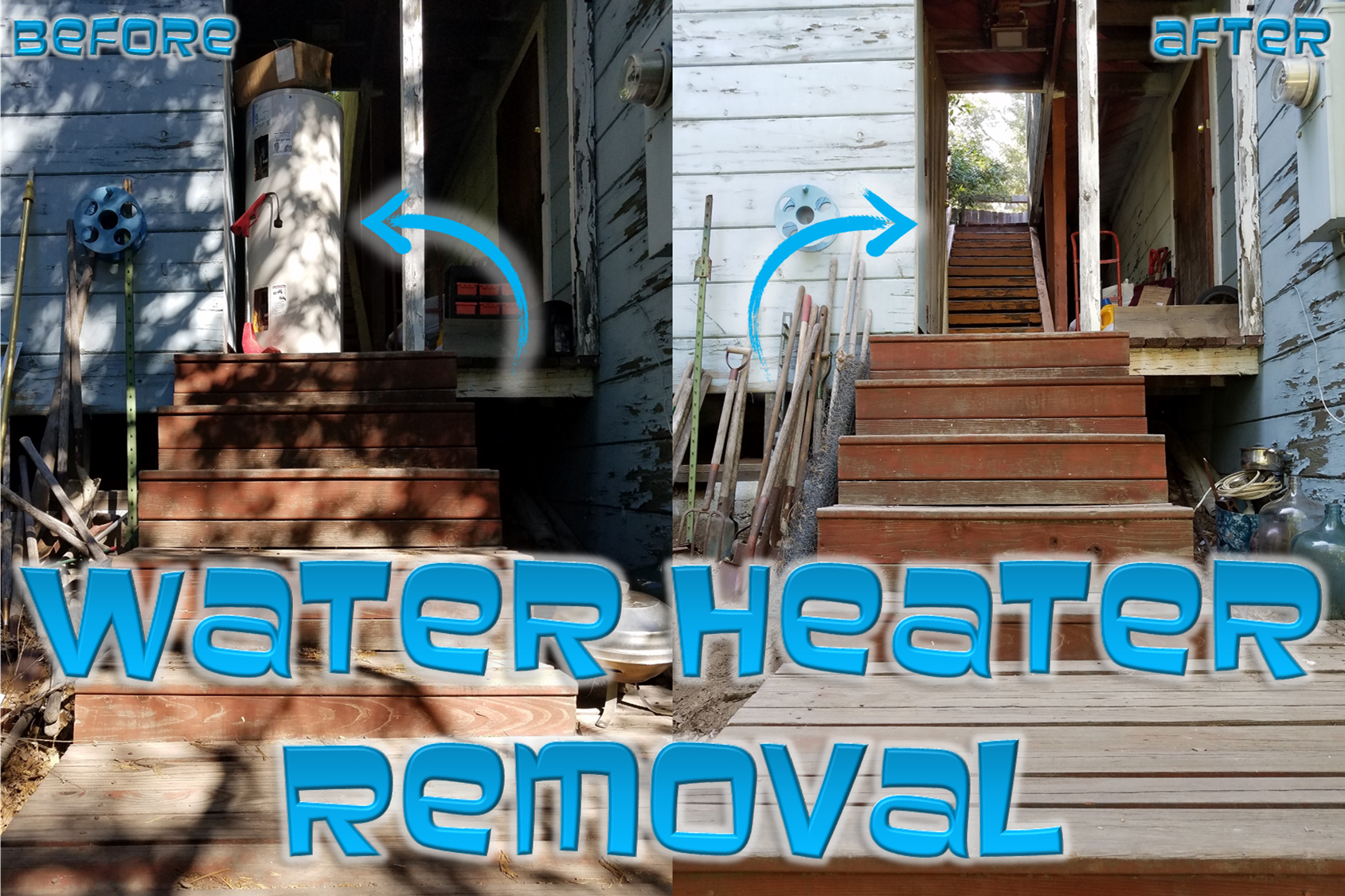 Water heater removal by Junk Grabberz.