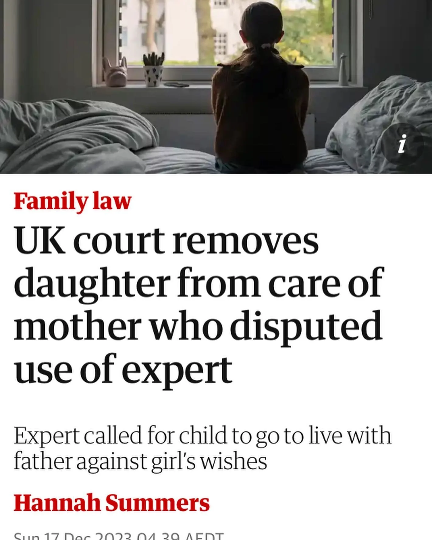 Classic Karen woodall. A PA proponent stronghold from the get go. As you can see from this article the judge firmly relies and has historically relied on Karen. The &lsquo;diagnosis&rsquo; and cure is straight out of Dr Richard gardeners playbook. Th