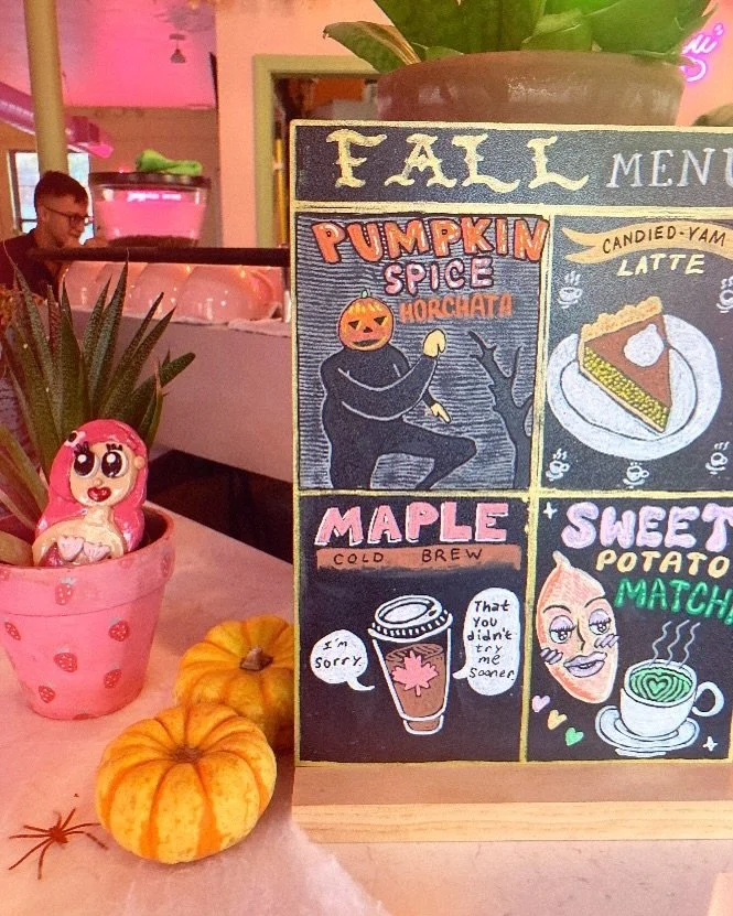 Hope to see you again soon @revival.coffee&hellip;!💫💕☕️

#coffee #pink #local #austin #texas #decor #interiordesign #caffeine #halloween #october
