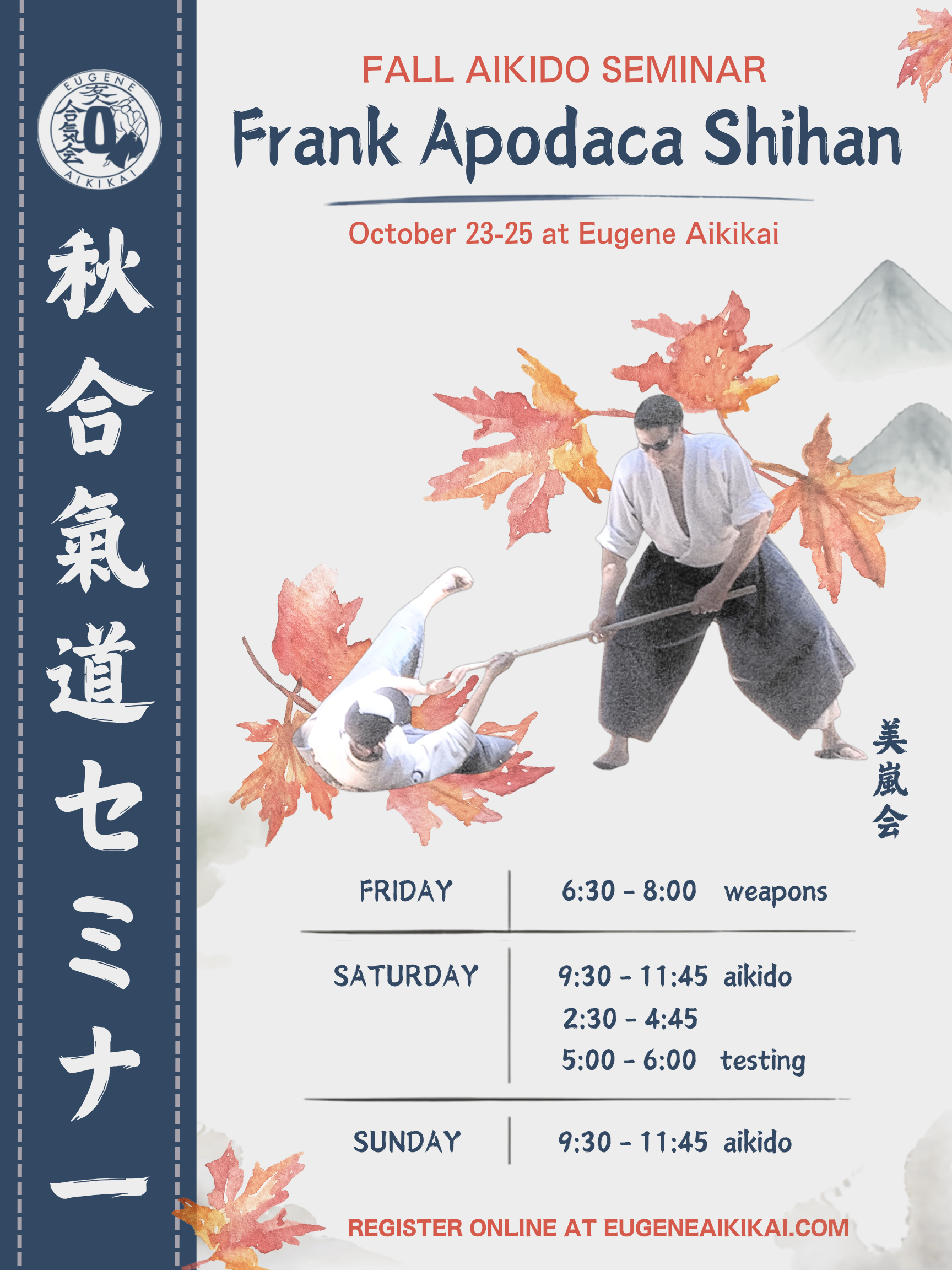 Frank Apodaca Seminar |  October 23rd-25th 2026