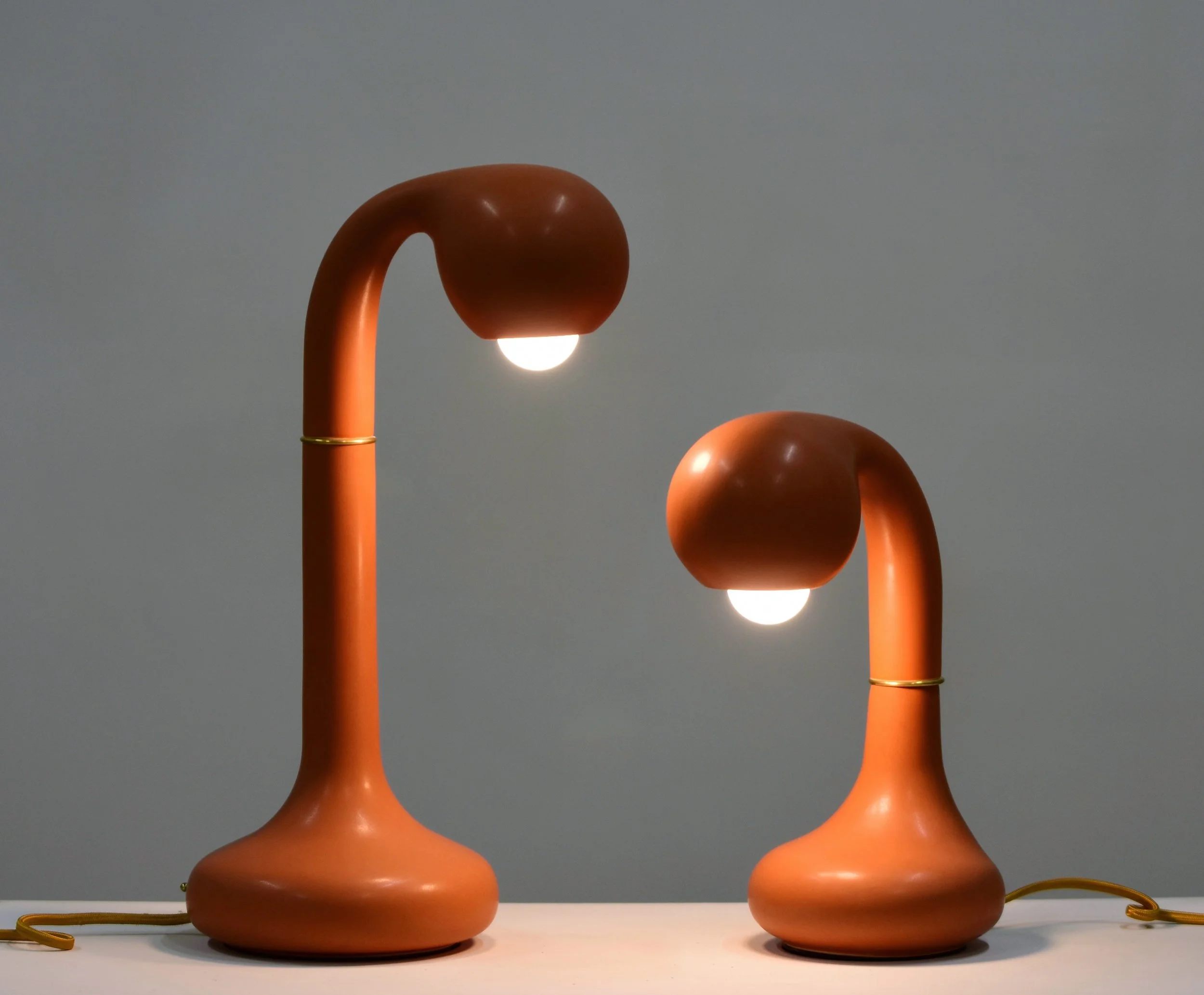 burnt orange floor lamp