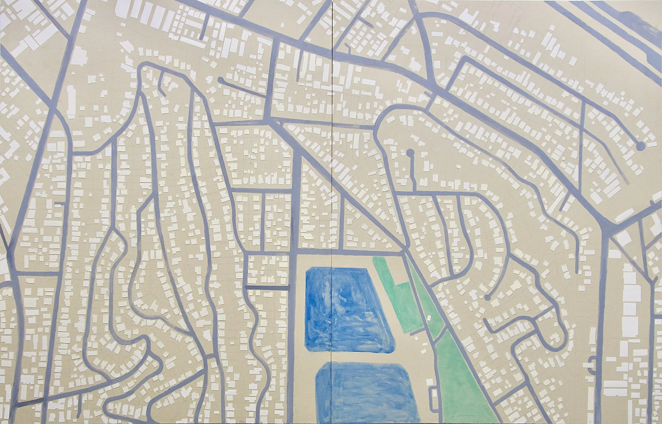 Silver Lake Reservoir, Oil on canvas, 120 x 78 in, 2025