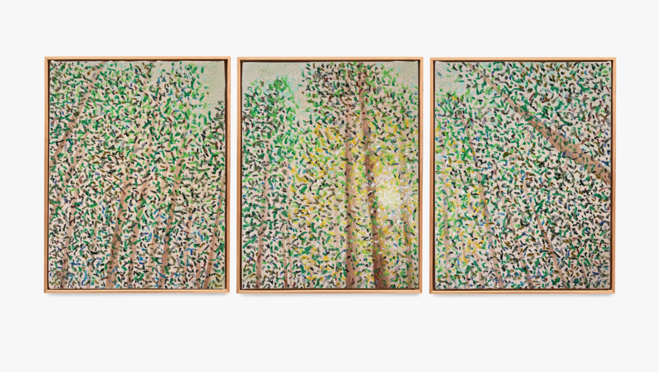  The Light I Saw No. 2, oil pastel, watercolor &amp; clear gesso on canvas, 25 × 10 inches, 2026   Image courtesy of la BEAST Gallery  