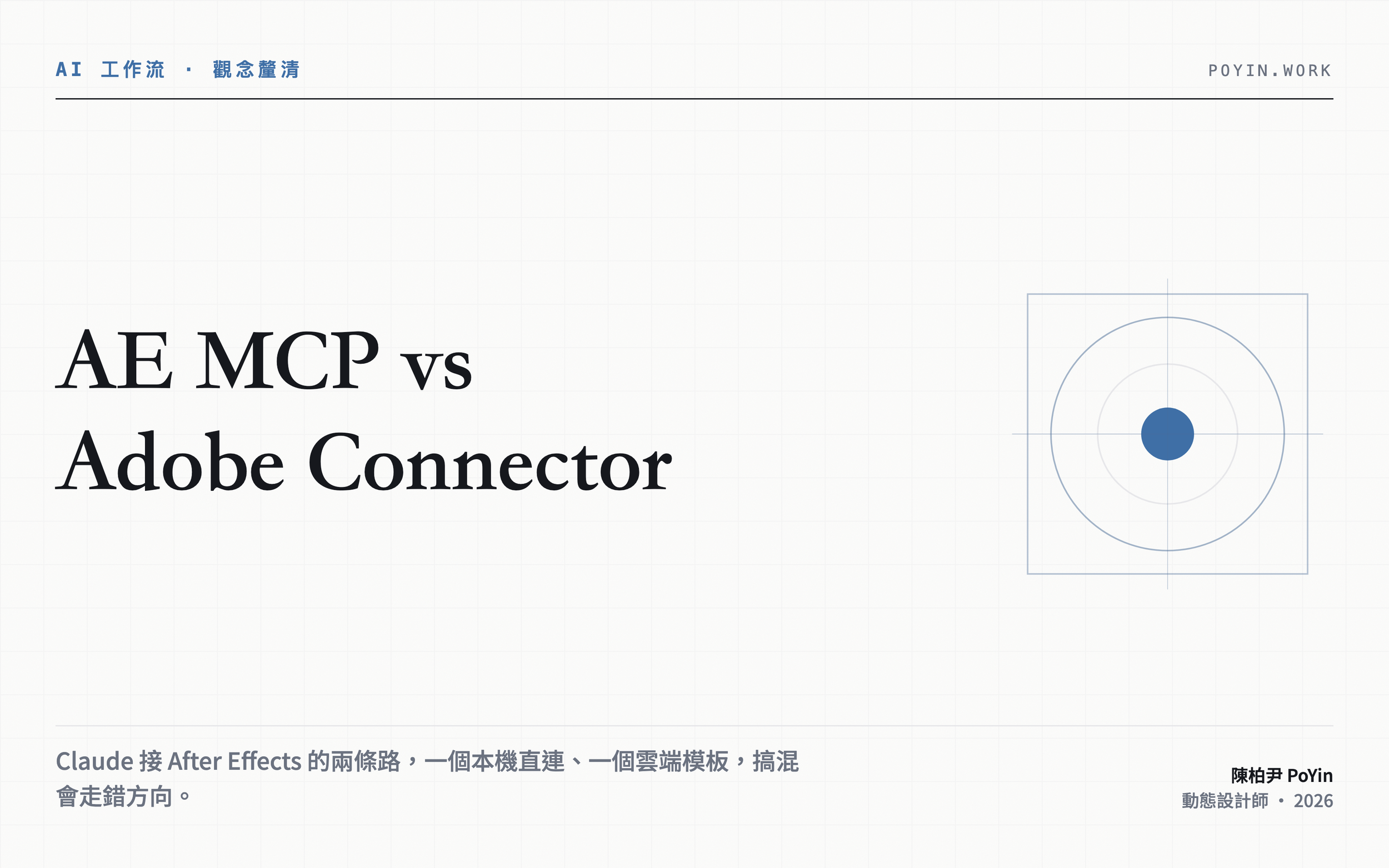 AE MCP vs Adobe Connector：Claude 接 After Effects 的兩條路怎麼分