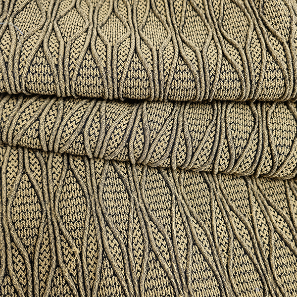 Finetta Camel, a stretch cloque with faux piping effect and knit effect