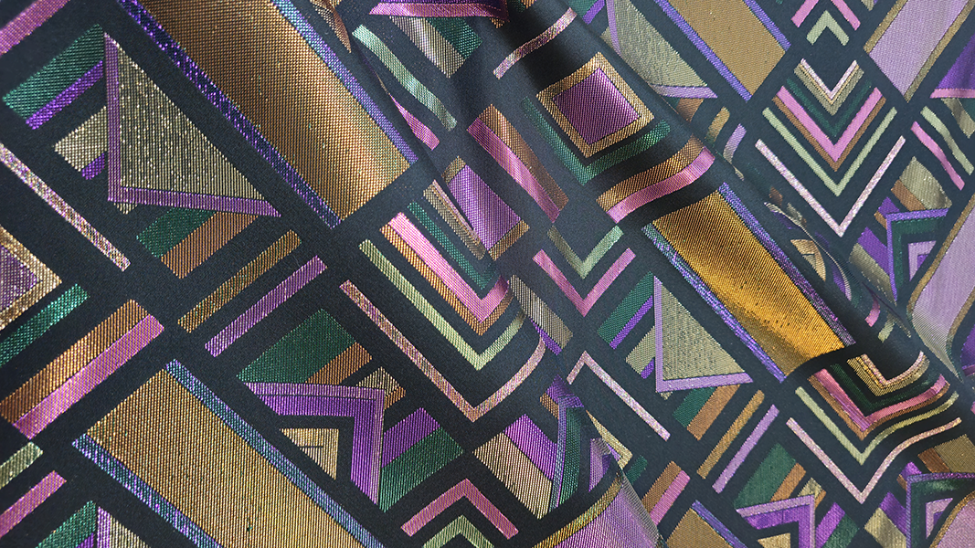 Haiza lurex art deco inspired geometric design