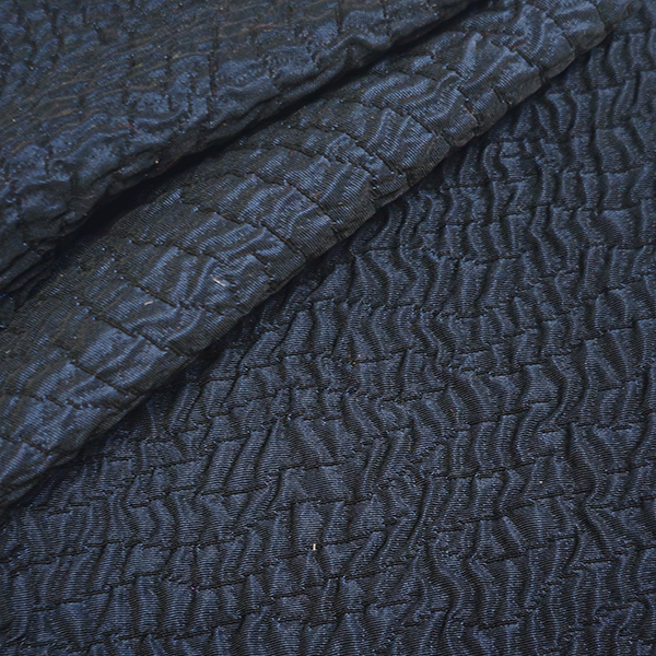 Humilus Cloque a navy blue textural-plain cloque.