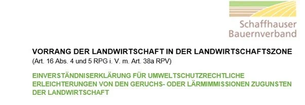 Neues Formular für Bauvorhaben in der Landwirtschaftszone