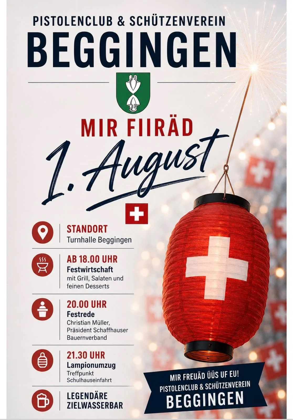1. Augustfeier mit unserem Präsident Christian Müller