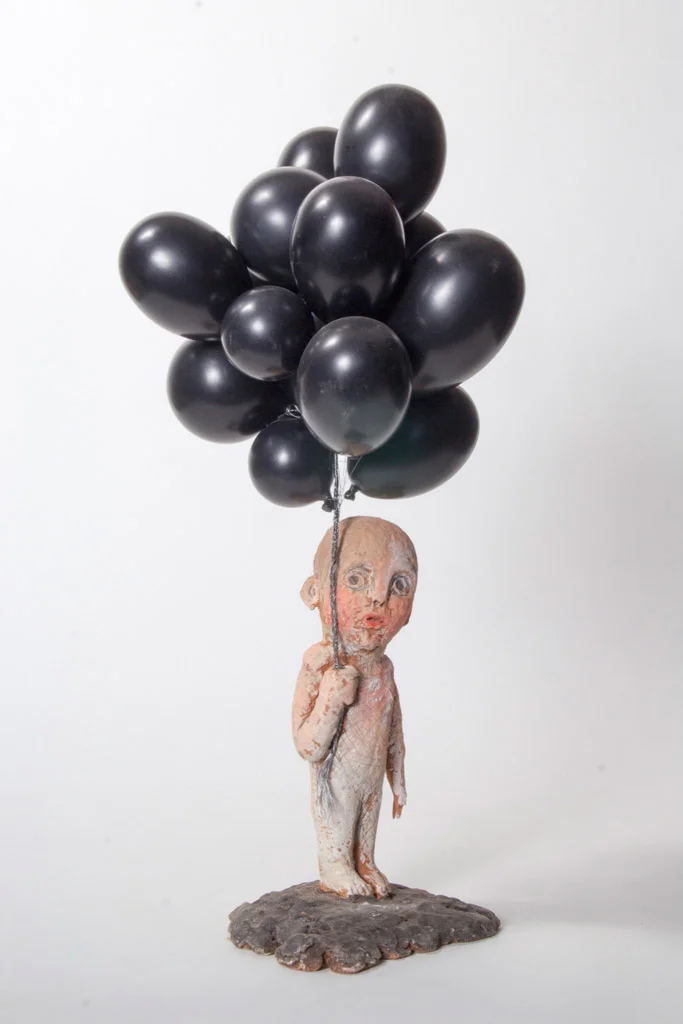 Boy with black balloons, 2018