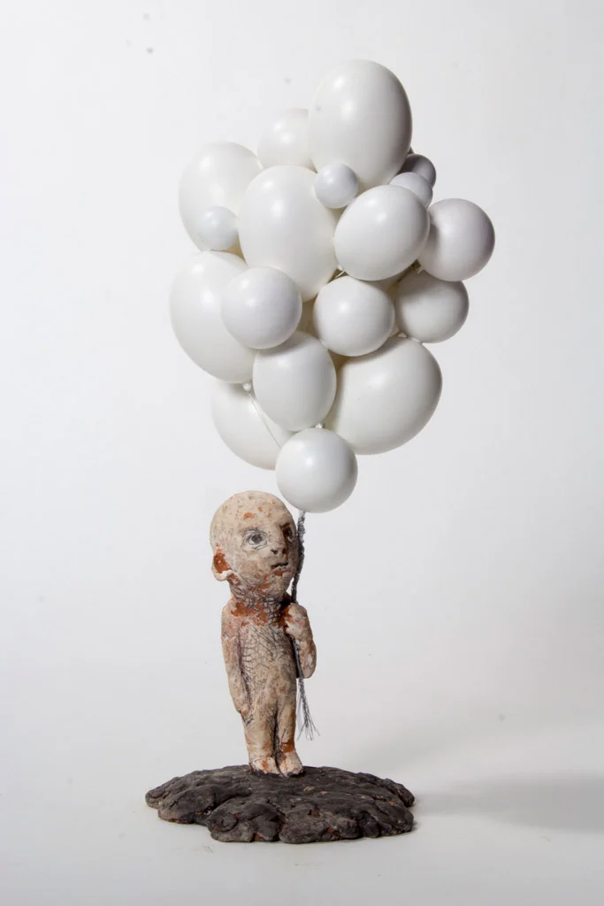 Boy with white balloons, 2018