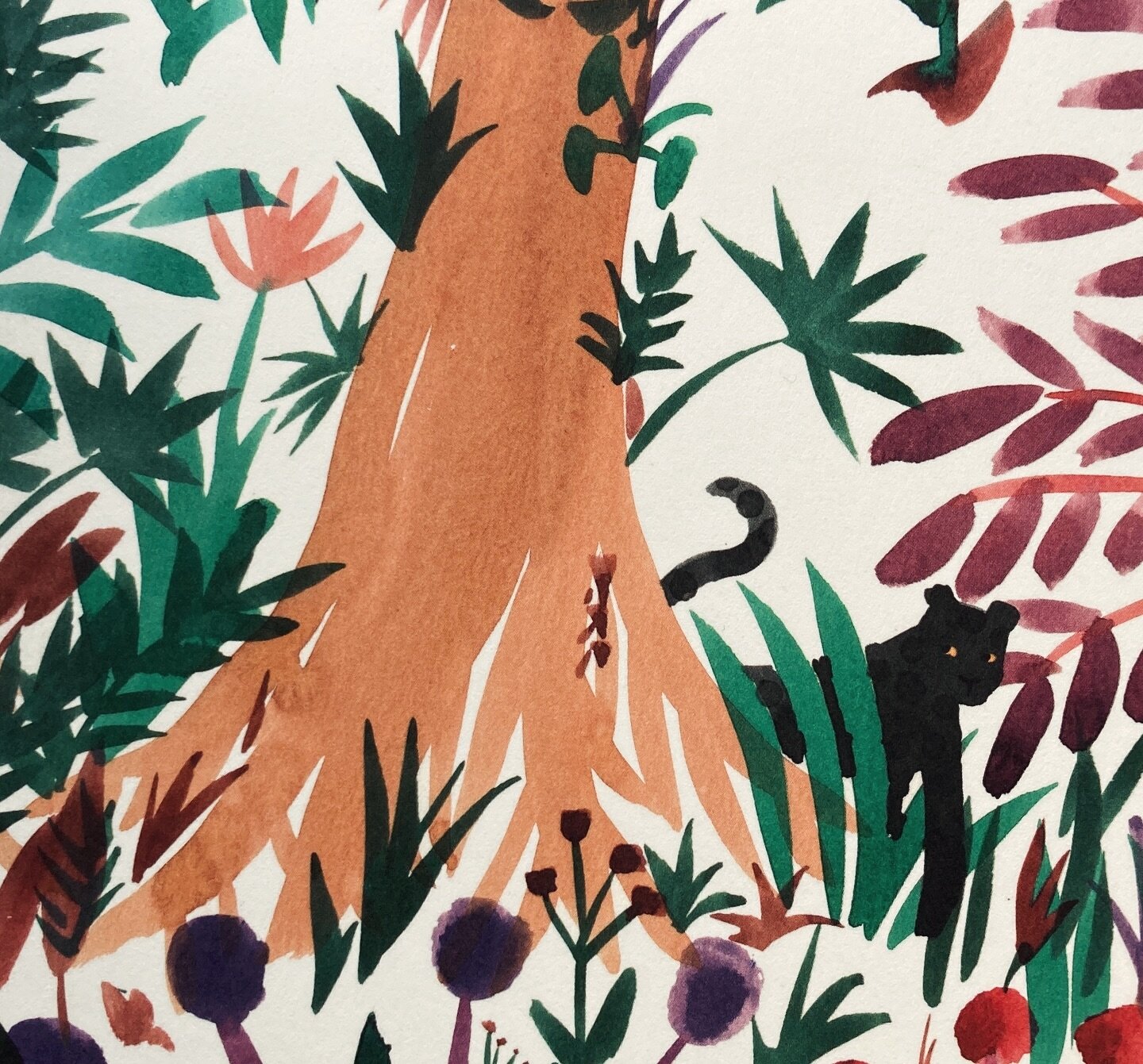 🌿🌿🌺 Petit tour dans la jungle 🐆🌿🌿
.
.
#illustration #art #drawing #sketch #artwork #illustrator #illustrationart #albinmicheljeunesse #illustrationoftheday #instaart #illustrationartists #draw #watercolorart #sketchbook #illustrations #illustra