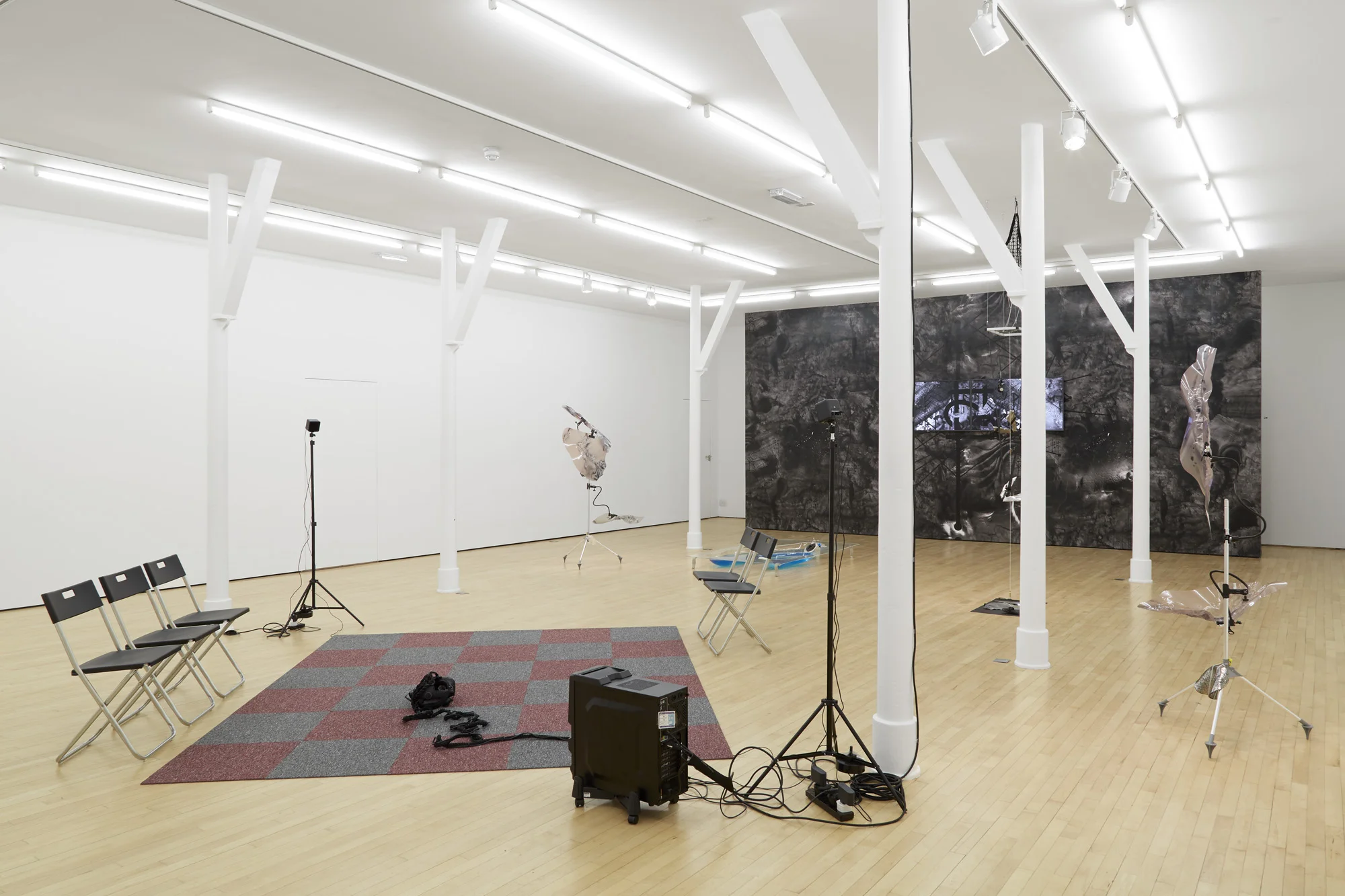  Clockwise from center: Viktor Timofeev, Physical Capacity, 2017; Pakui Hardware, On Demand, 2017; Pakui Hardware, On Demand III, 2017; Joey Holder, Porphyrin [πορφύρα], ongoing series, 2017; Core.Pan, Come to Mauritius, 2017; Pakui Hardware, On Dema