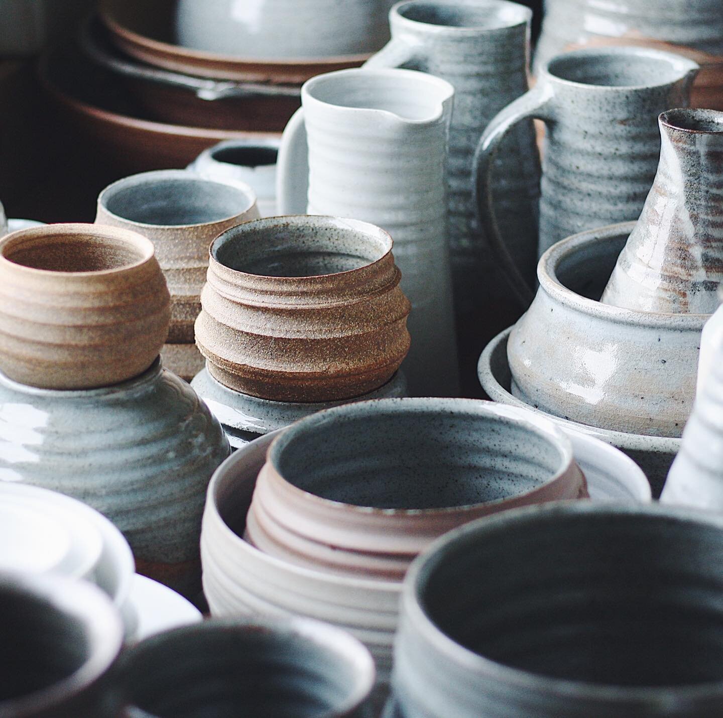 Pots en masse in the studio today as I prepare work for an upcoming event. After spending the best part of this year doing repetition work, it was lovely to properly reacquaint myself with some one off pieces that I&rsquo;ve been keeping to one side.