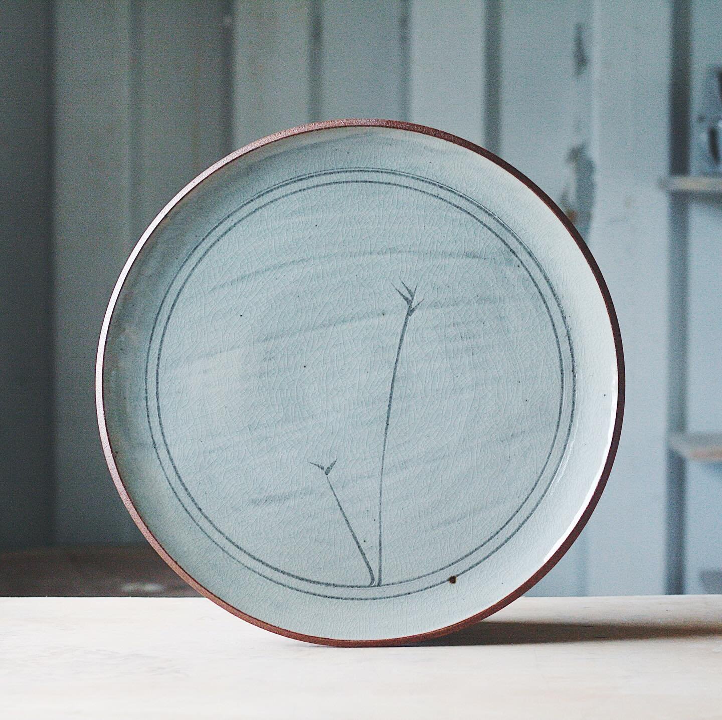 When there is more time and the air is less cold and damp, I will make as many decorated plates as I can humanly muster. In the meantime, here&rsquo;s one I made a few months ago.