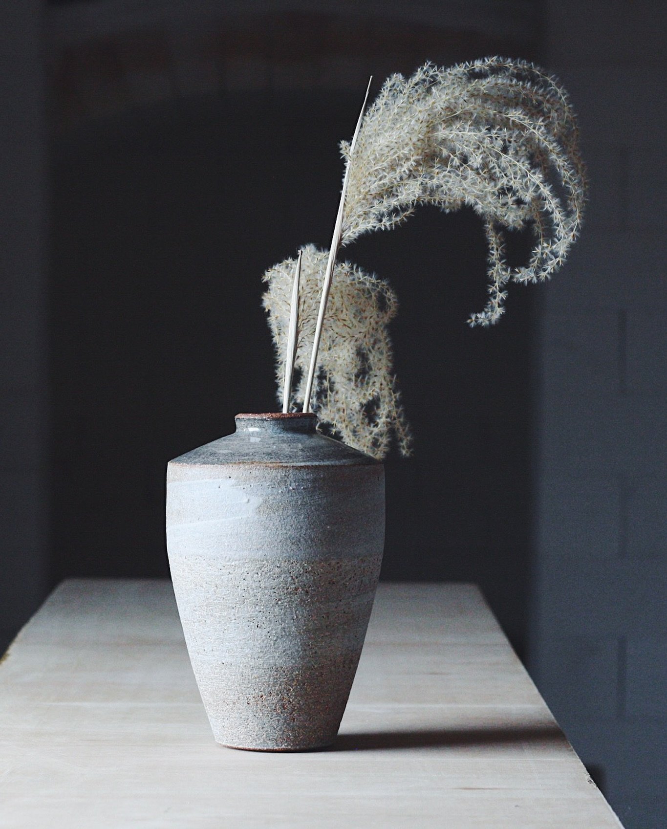 A one off piece going live this Friday ✌🏻 priority access available from Thursday at midday via my mailing list, link in bio. 

Coarse, wheel thrown stoneware which brushed white slip and a celadon glaze collar. Reduction fired to 1300 degrees C in 