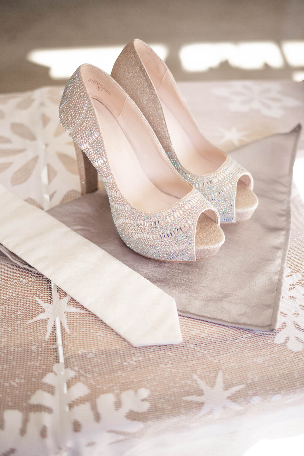 Winter wedding details including snow flakes and stars