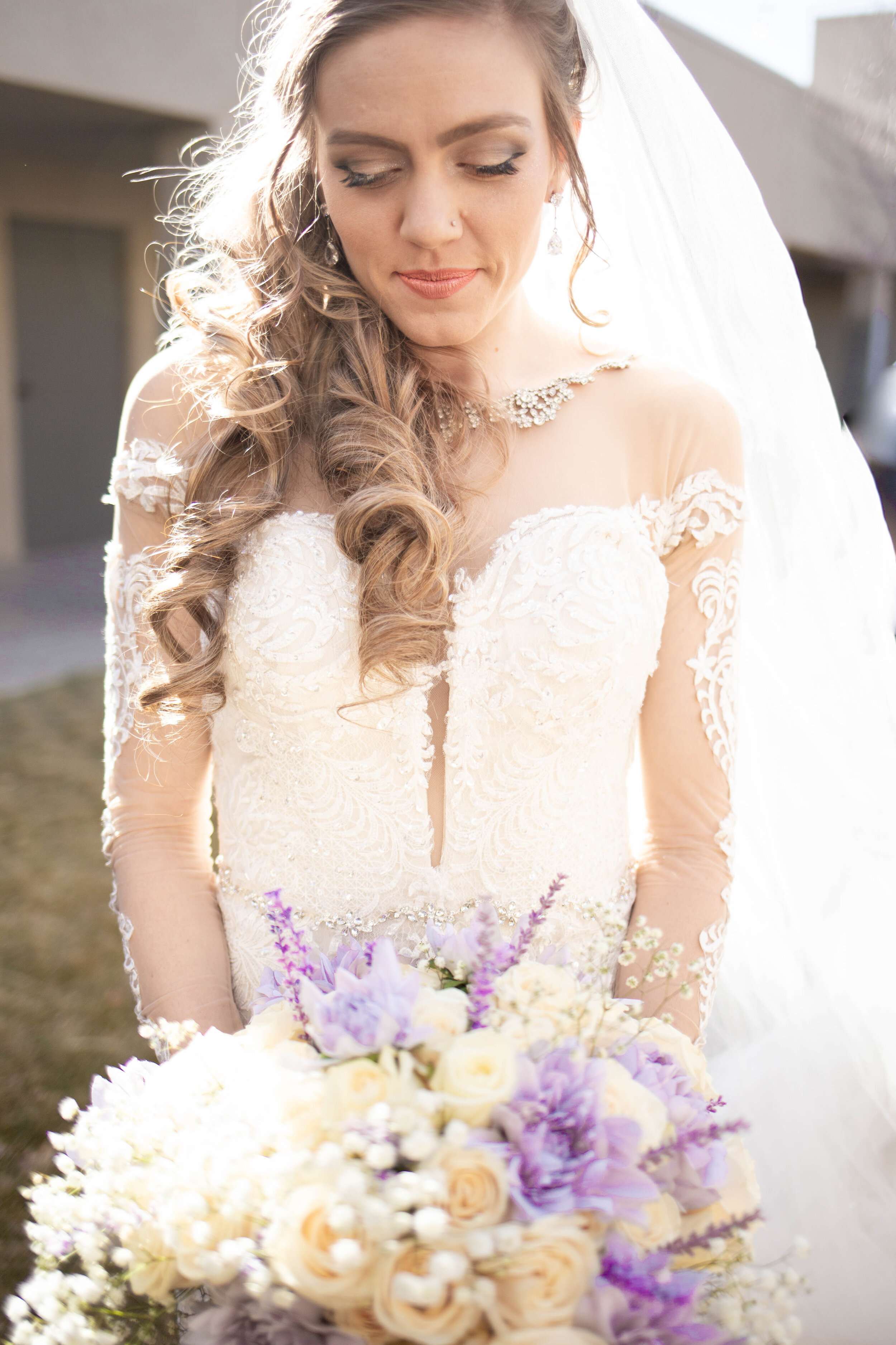 Albuquerque bride who did her own flawless hair and makeup