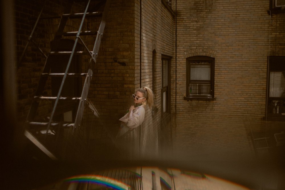 Fire escape photoshoot in NYC with Stine Creative who shoots editorial and lifestyle