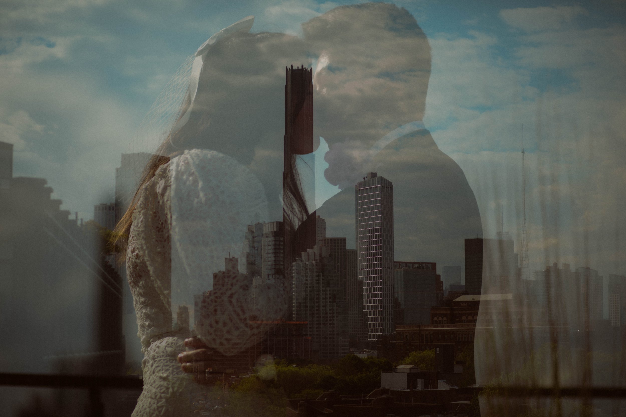 double exposure wedding photography in brooklyn new york