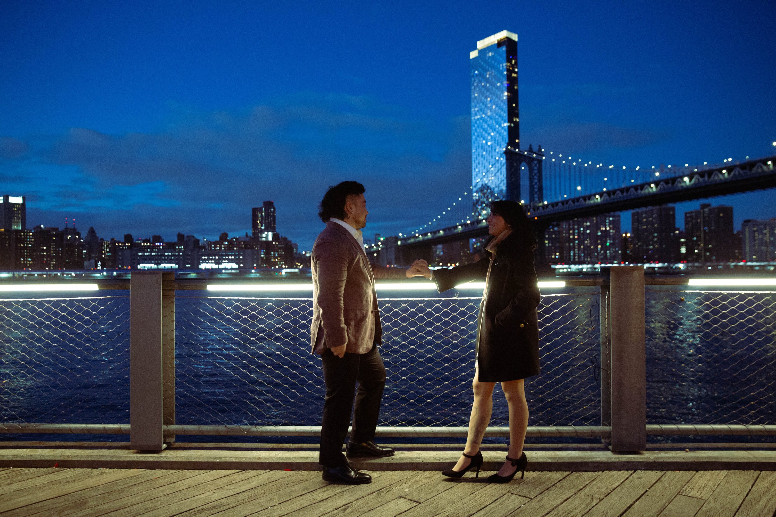 Romantic Blue Hour in Brooklyn New York 