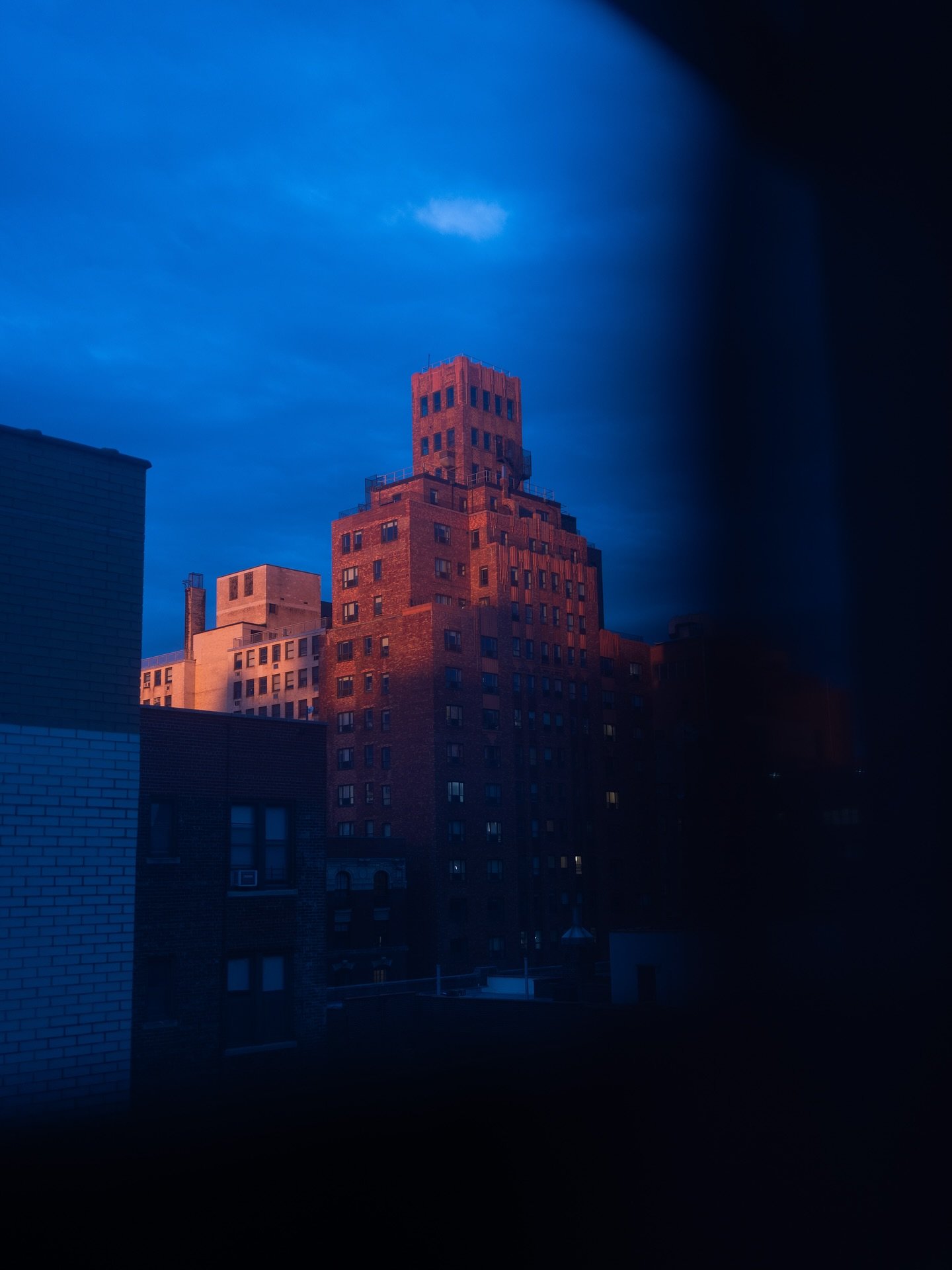 Every now and then we&rsquo;ll get a thunderstorm that moves out of the city just as golden hour and blue hour converge and this is the result. Golden light giving its last rays to the tops buildings and blue rushing in. It&rsquo;s truly magnificent 