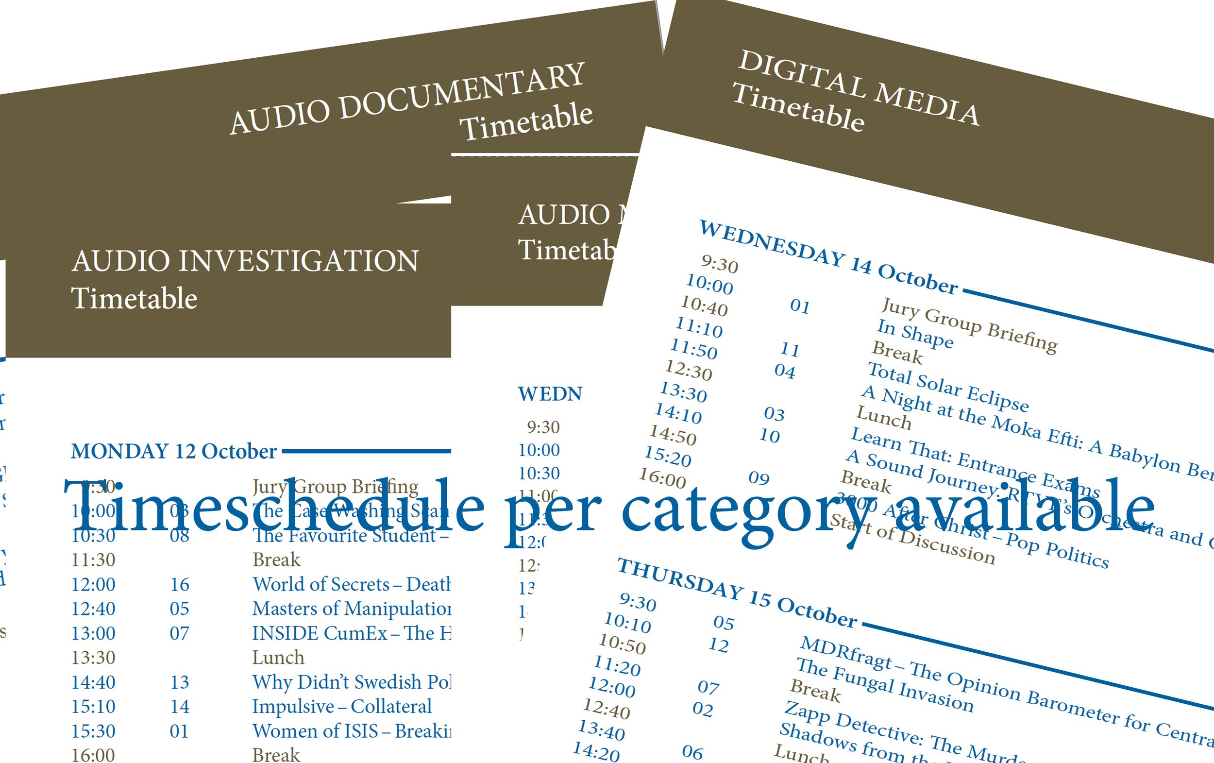PRIX EUROPA 2026 Timetable