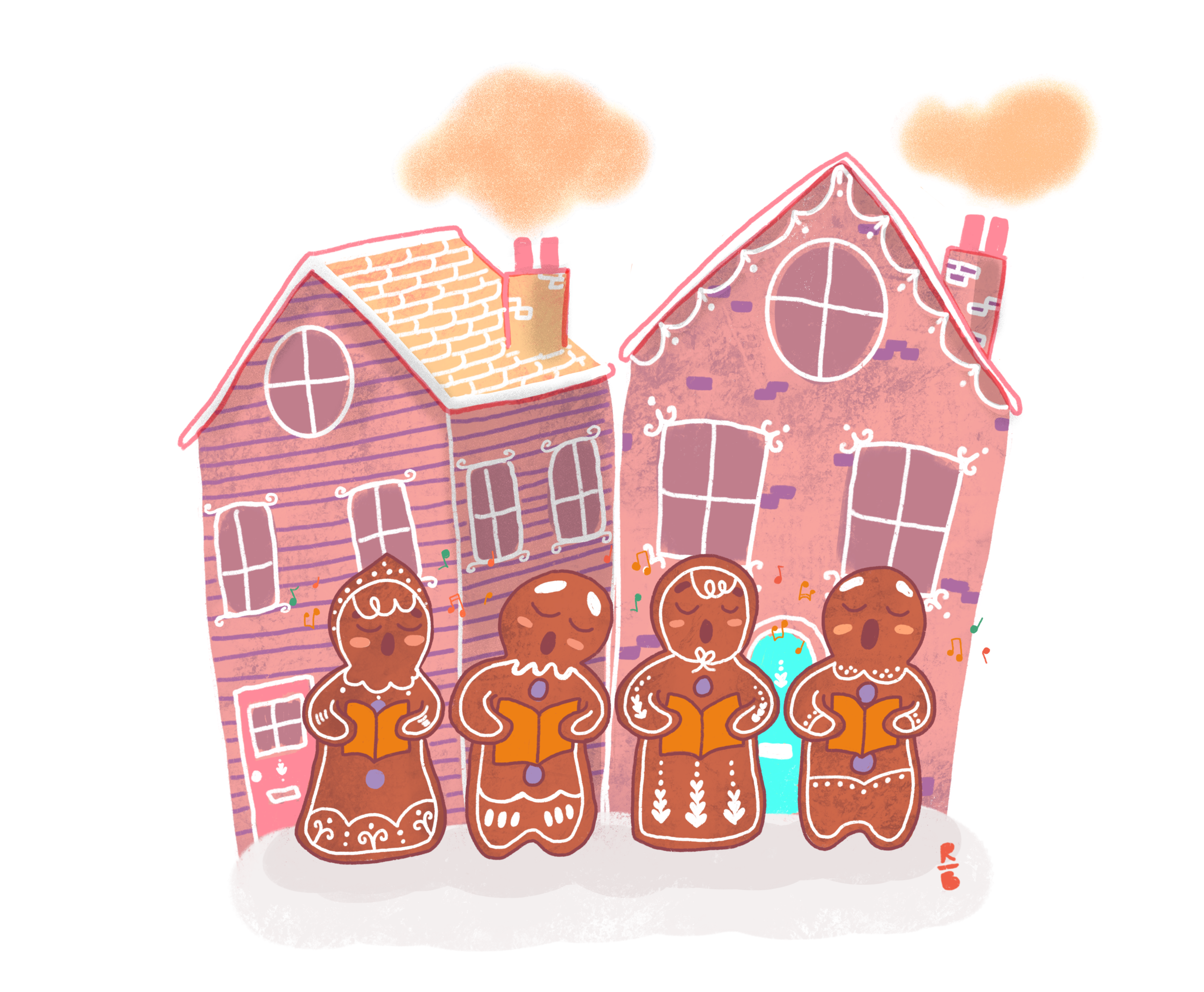 Just Gingerbreads in a Gingerbread Town... a series of illustrations